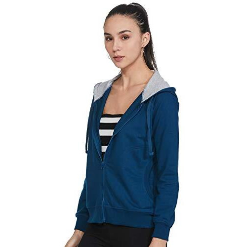 Amazon Brand - Symbol Women's Regular Cotton Blend Hooded Sweatshirt 002_Poseidon Blue_X-Large_Poseidon Blue_XL