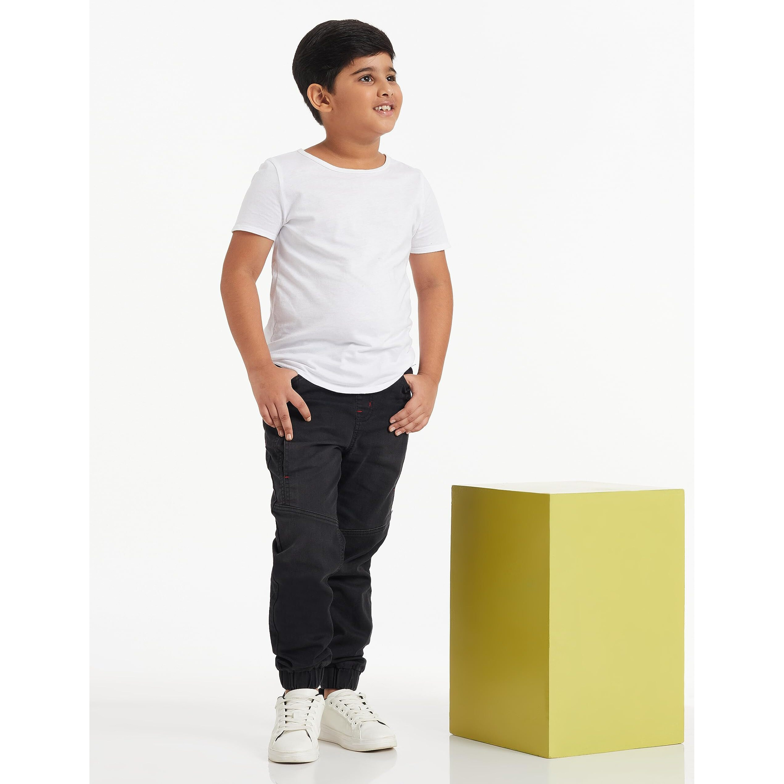 Amazon Brand - Jam & Honey Boys Slim Fit Stretchable Jogger Jeans (Elasticated Waist Band)