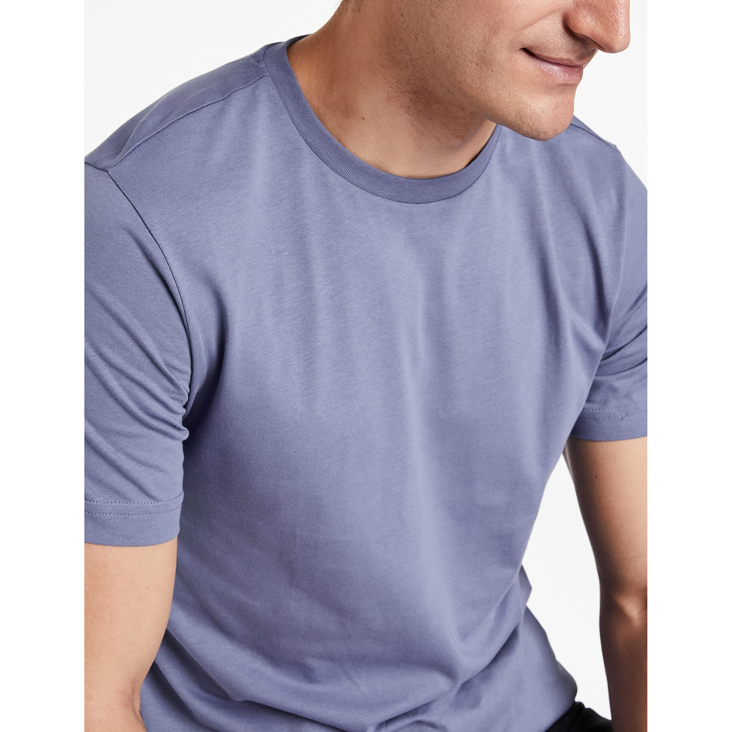 Amazon Brand - Symbol Men's Cotton T Shirt | Round Neck | Half Sleeve | Plain | Combo Pack of 2 - Regular Fit (Available in Plus Size) (Country Blue & Jet Black_2XL)