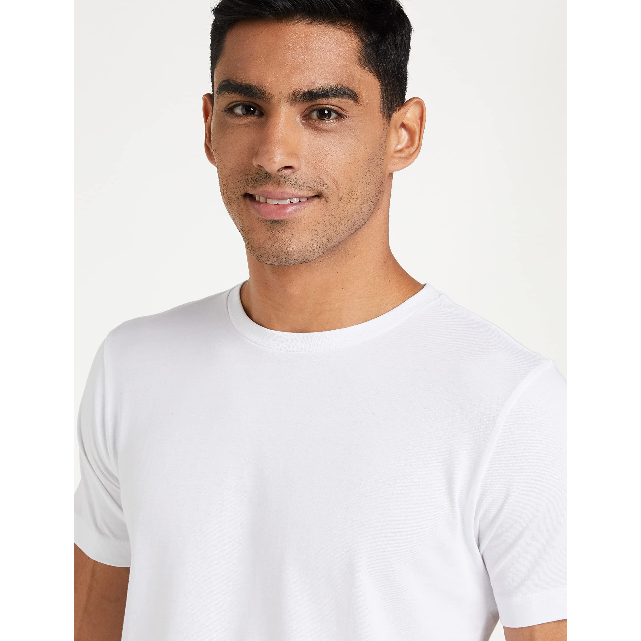 Amazon Brand - Symbol Men's Cotton T Shirt | Round Neck | Half Sleeve | Plain | Combo Pack of 2 - Regular Fit (Available in Plus Size) (Black, white_L)