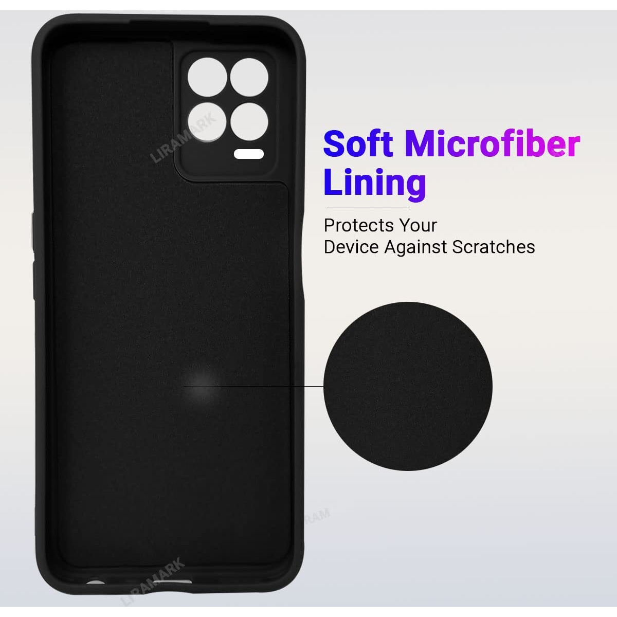 LIRAMARK Silicone Soft Back Cover Case for Realme 9 5G / 8 5G / 8s 5g / Narzo 30 5G (Silicone Black)