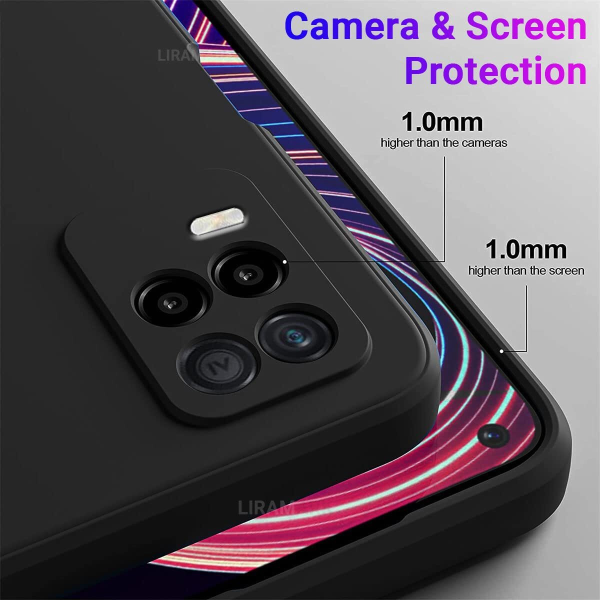 LIRAMARK Silicone Soft Back Cover Case for Realme 9 5G / 8 5G / 8s 5g / Narzo 30 5G (Silicone Black)