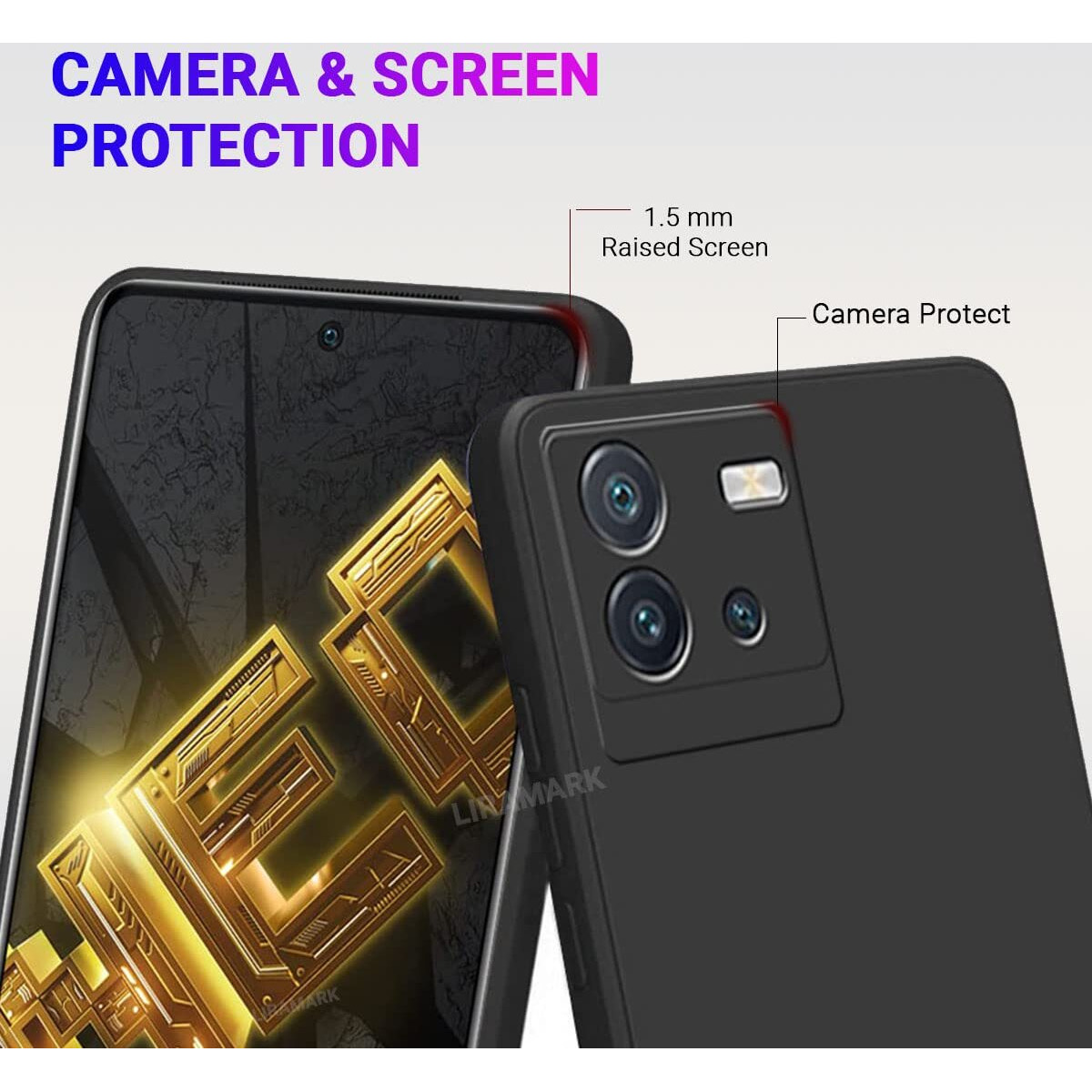 LIRAMARK Silicone Soft Back Cover Case for iQOO Neo 6 5G (Silicone Black)
