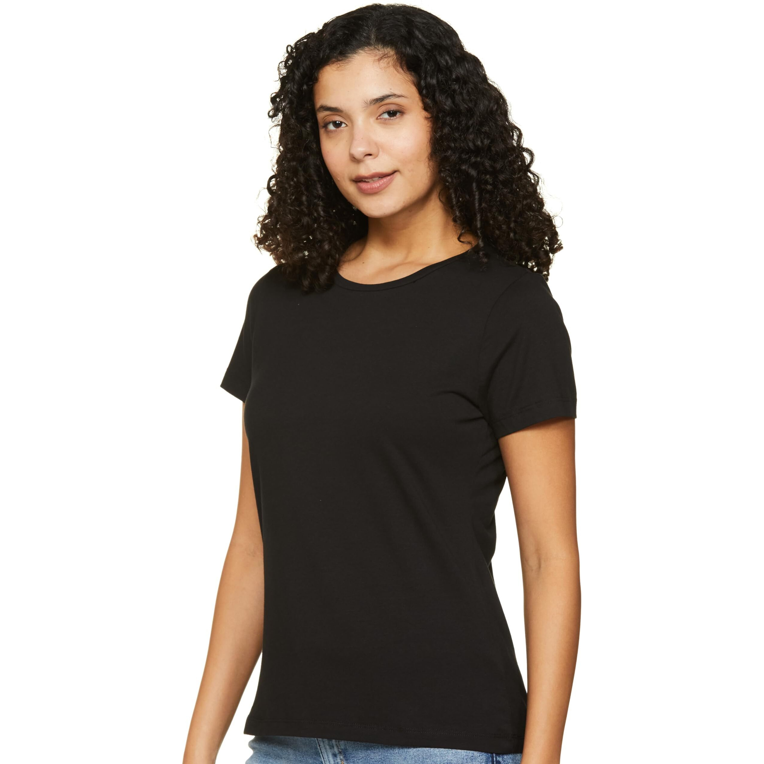 Amazon Brand - Symbol Women's Regular T-Shirt (RN-PO3-COMBO24_Black, Red & Lavendar L)