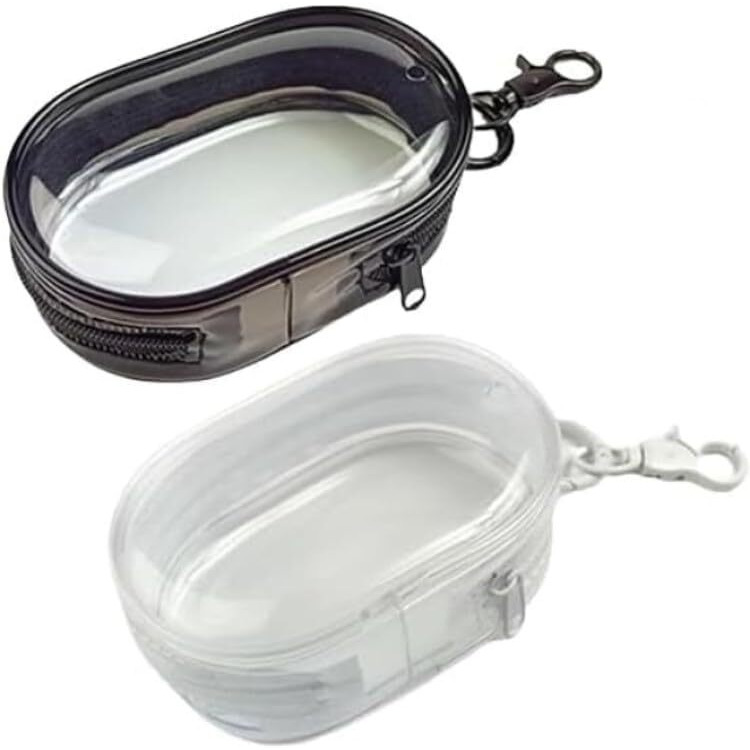 GadgetBite Travel Cable Storage Bag  Compact Clear Organizer for Chargers, Earphones & Data Cables  Portable Storage Solution for Travel, Transparent Data Cable Management (Black & White)