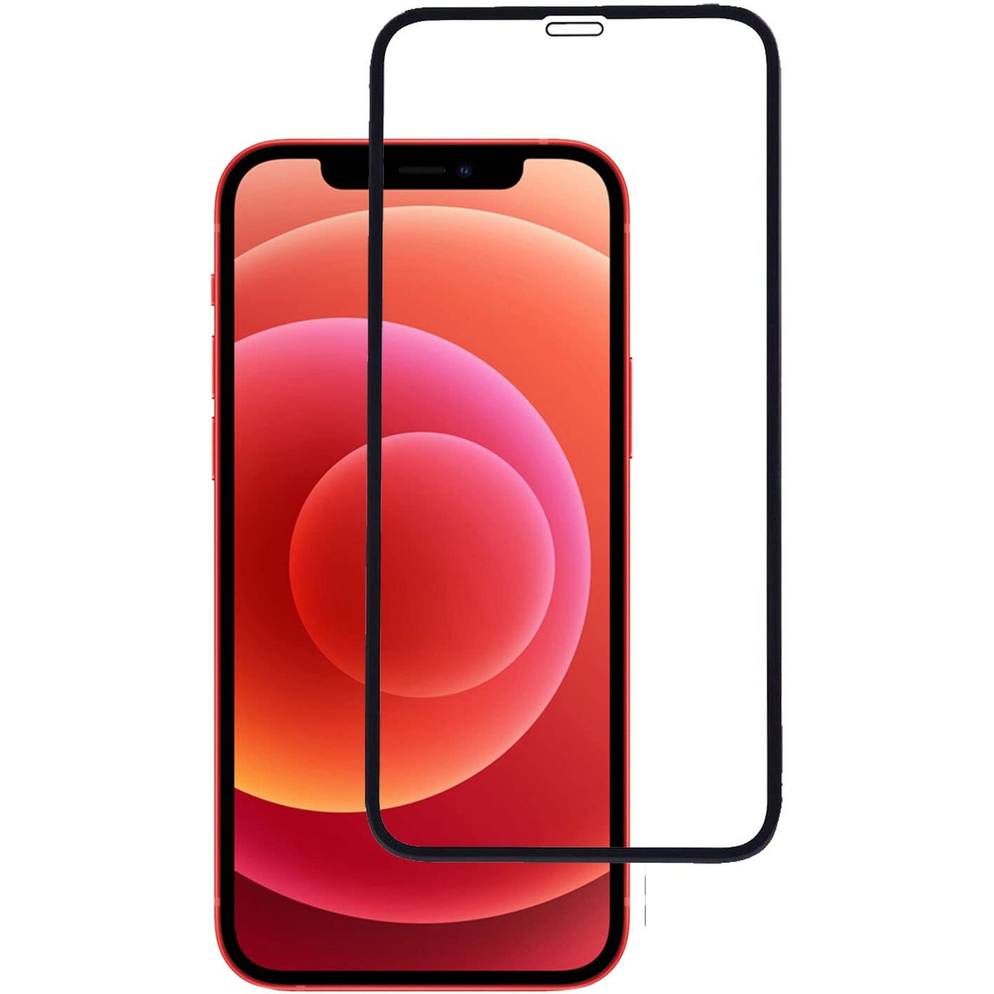 Tough Lee Tempered Glass Screen Guard Protector for Apple iPhone 12, Apple iPhone 12 Pro (Black) Edge to Edge Case Friendly Coverage with Easy Installation Kit Pack of 1
