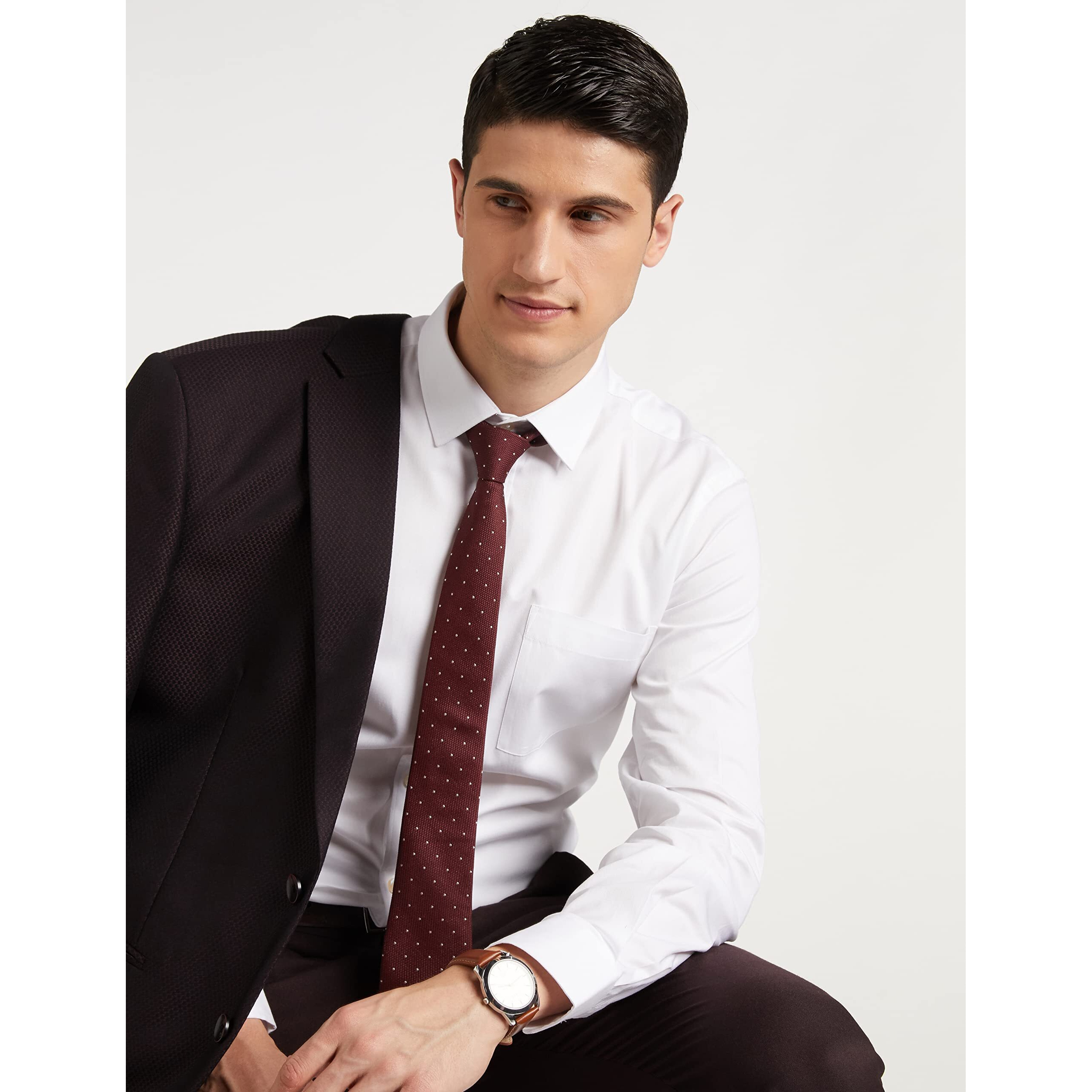 Amazon Brand - Symbol Men's 100% Cotton Slim Fit Formal Shirt White 39