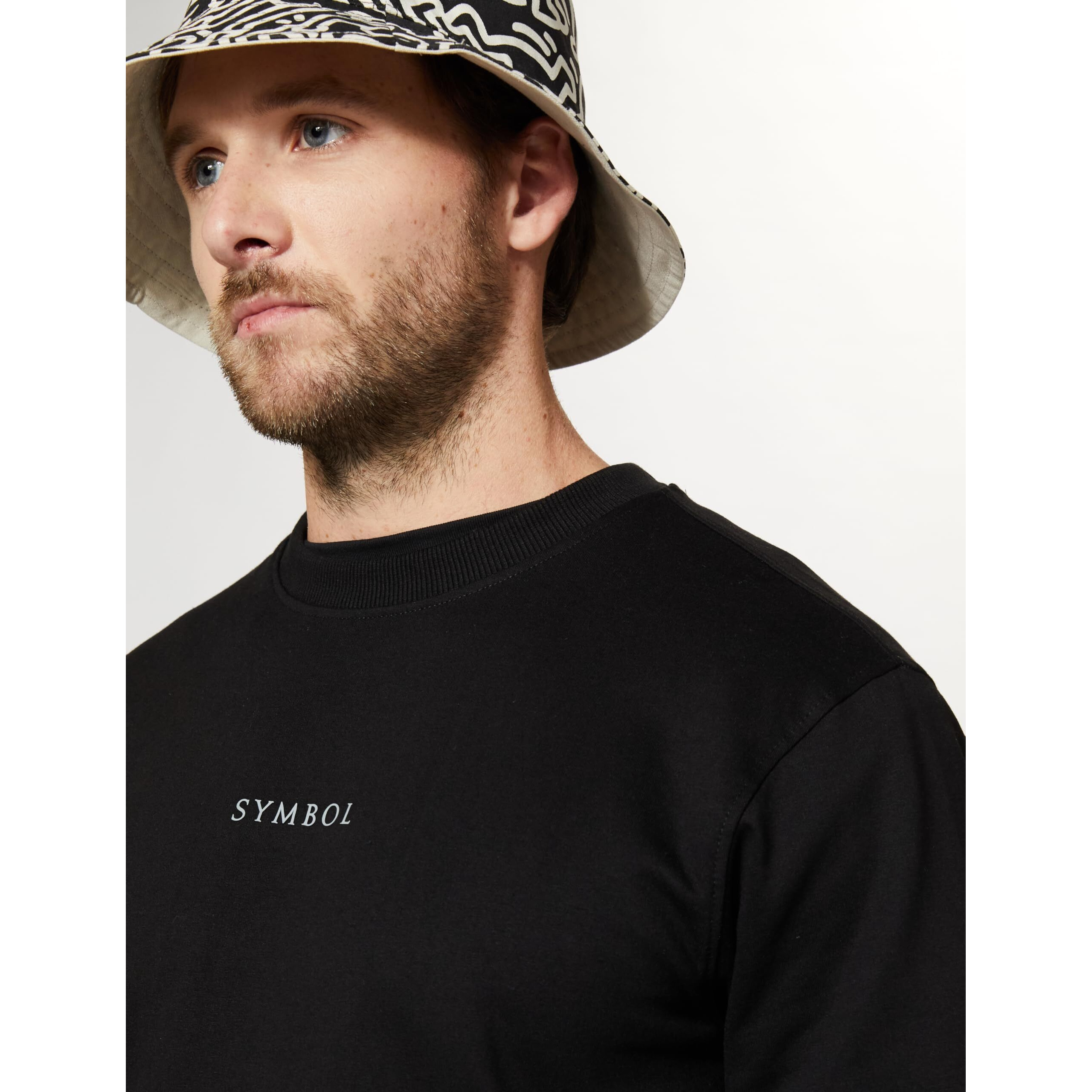 Amazon Brand - Symbol Men's Regular Cotton Blend Crew Neck Sweatshirt(SY-A22-SW-16_Jet Black_L_Jet Black_L)