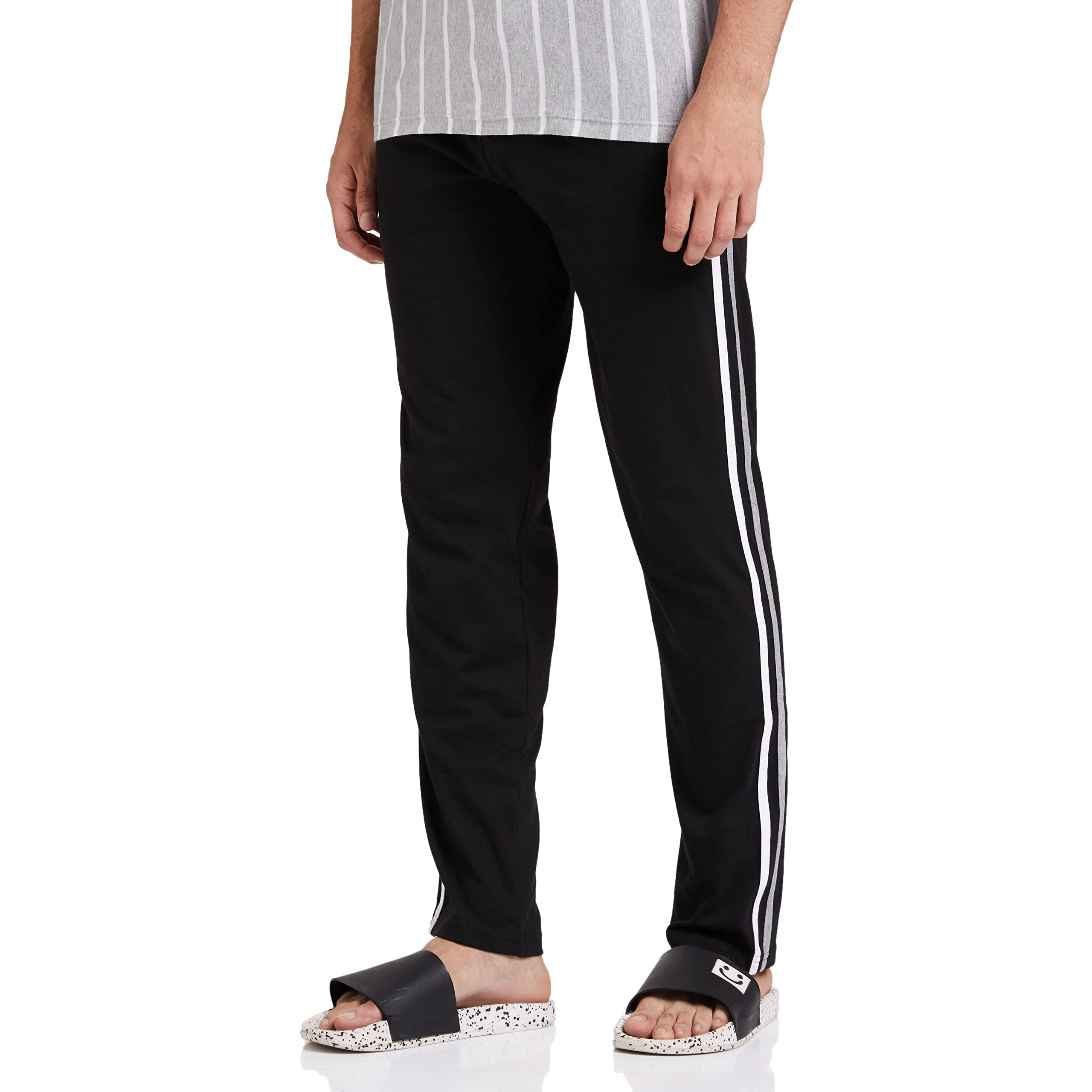 Amazon Brand - Symbol Men's Track Pant | Casual Night Wear | Sweatpants | Pajama (Sports | Gym | Yoga) - Regular Fit (Black_XL)