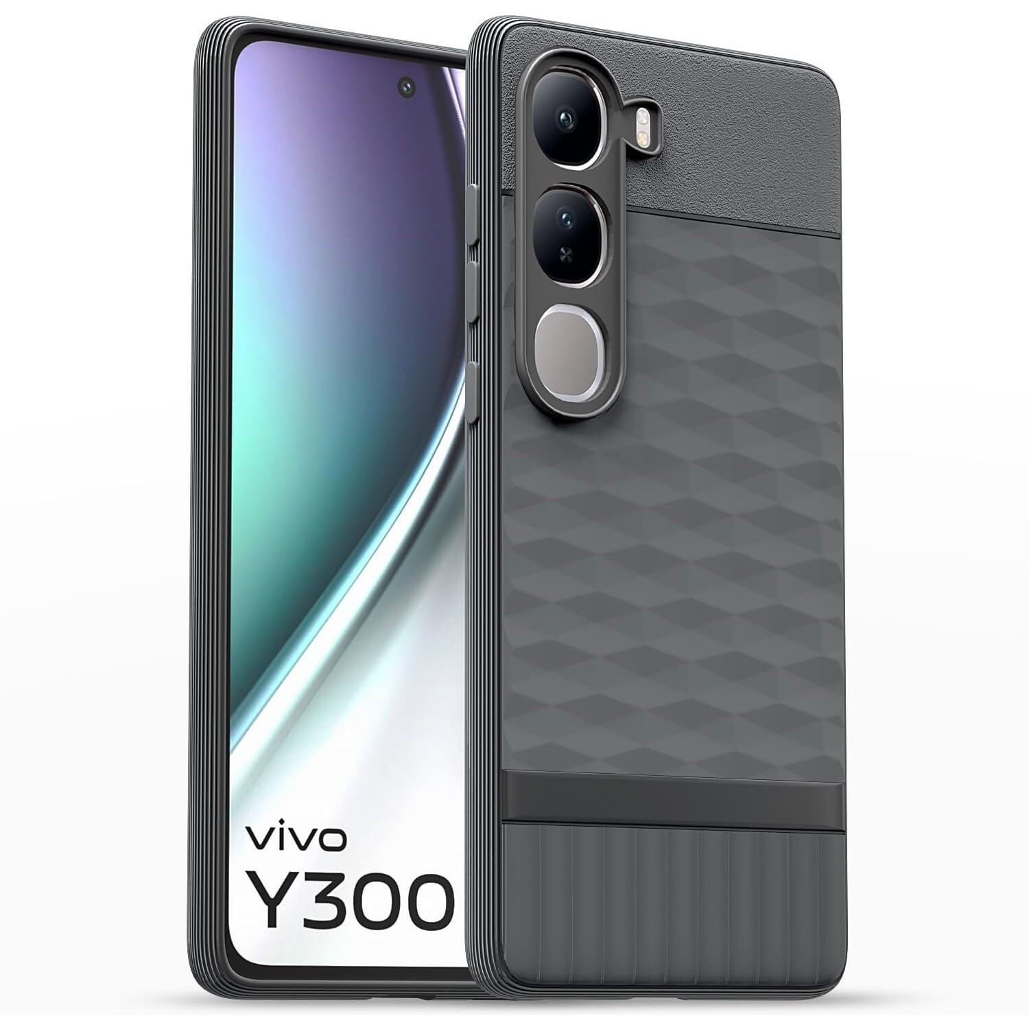 Outlouders Bumper Case for Vivo Y300 5G | Full Camera Protection | TPU Soft Flexible Shockproof Back Cover (Grey)
