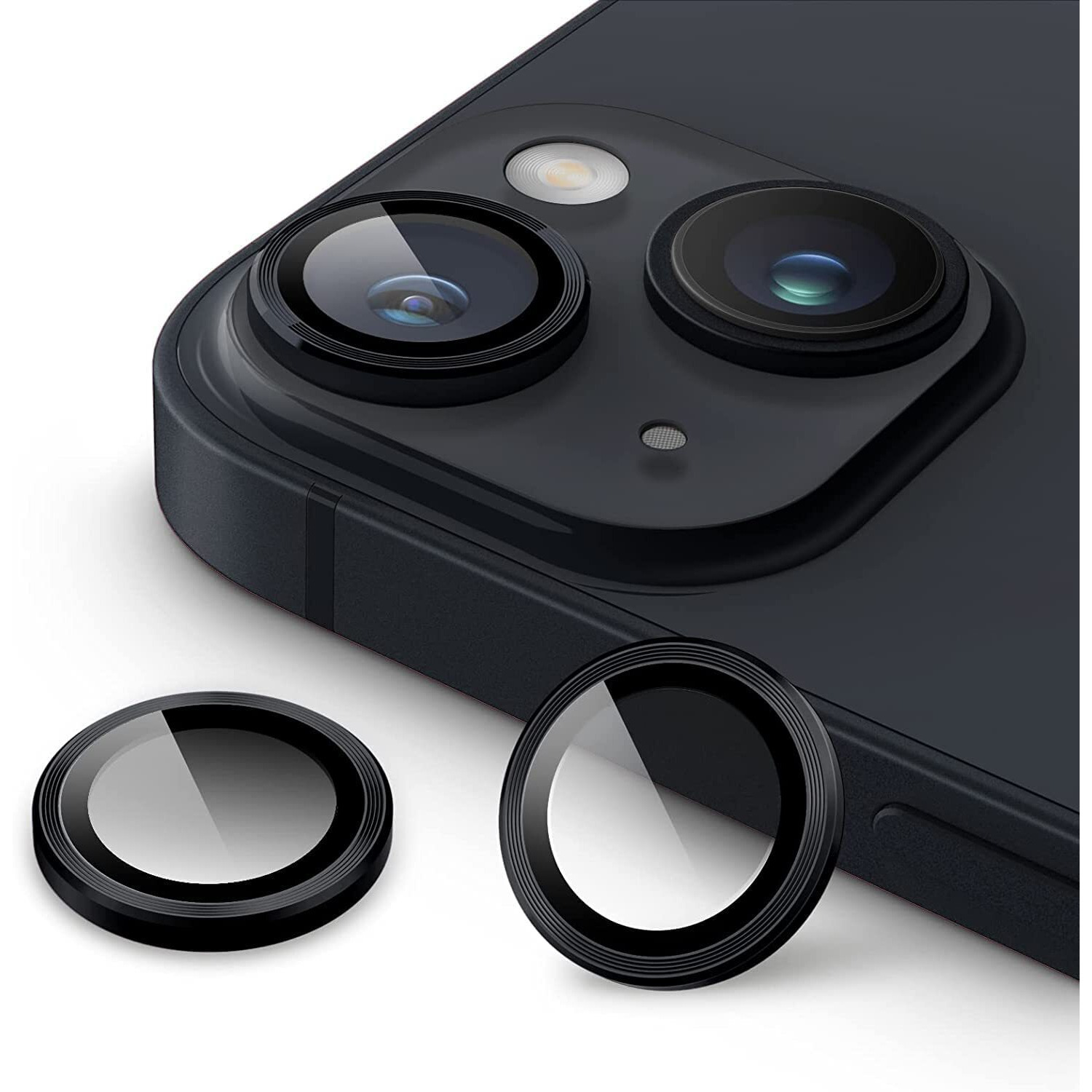 GadgetBite Camera Lens Protector for iPhone 13 6.1"& iPhone 13 Mini 5.4", Tempered Glass Camera Lens Protector Tempered Glass Lens Ring Cover Fit for iPhone 13 /iPhone 13 Mini (Black)