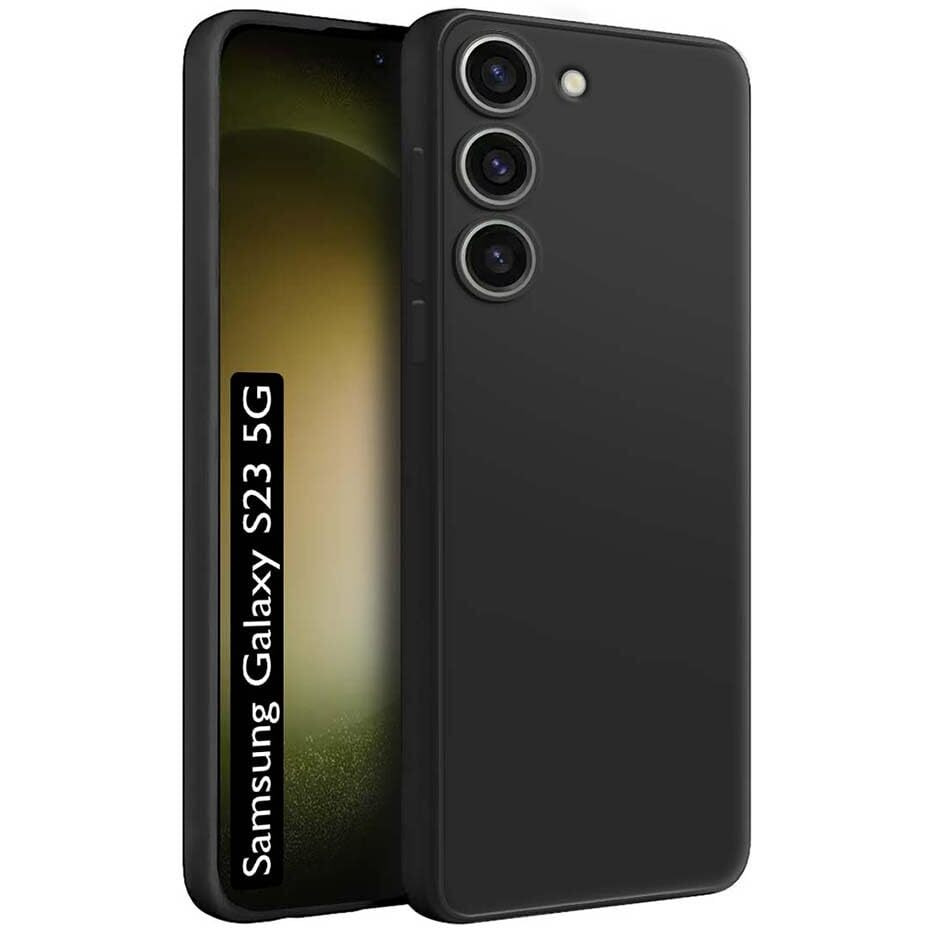 Fashionury Back Cover Case for Samsung Galaxy S23 5G | Matte Soft Silicon Flexible | Camera Bump Protection | All Side Shock Proof Rubberised Back Case Cover for Samsung Galaxy S23 5G (Black)