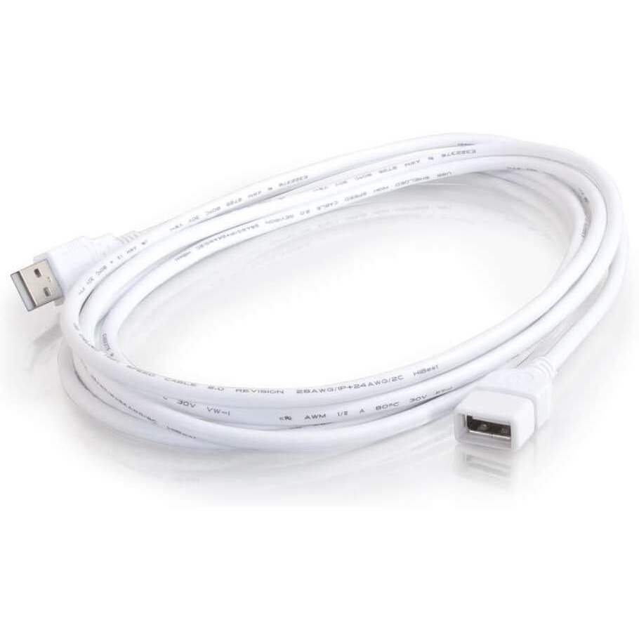 100FIT USB Extender, USB 2.0 Extension Cable Male to Female USB Cable High-Speed Data Transfer Compatible with Keyboard, Mouse, Hard Drive, Xbox, Laptop/PC/Mac/Printer, 1.5 Meter (White)