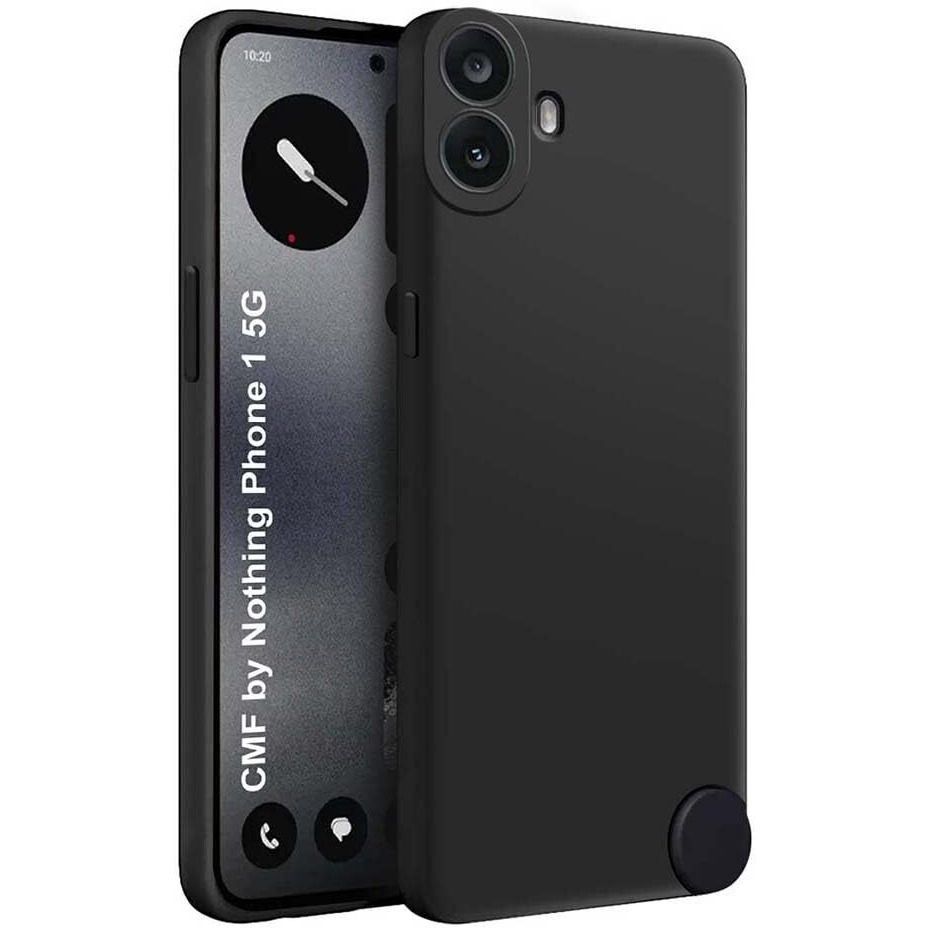Fashionury Back Cover Case for CMF Nothing Phone 1 | Matte Soft Silicon Flexible | Camera Bump Protection | All Side Shock Proof Rubberised Back Case Cover for CMF Nothing Phone 1 (Black)