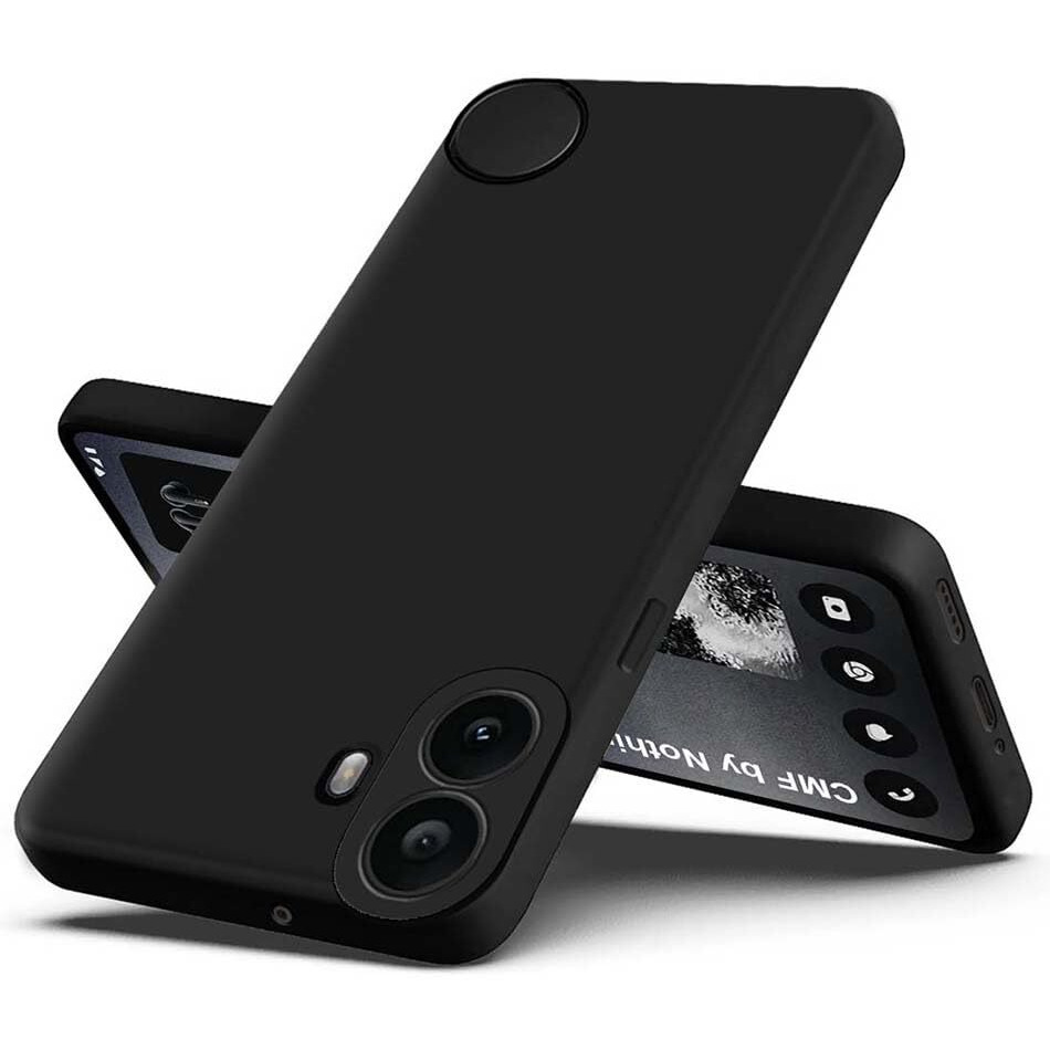 Fashionury Back Cover Case for CMF Nothing Phone 1 | Matte Soft Silicon Flexible | Camera Bump Protection | All Side Shock Proof Rubberised Back Case Cover for CMF Nothing Phone 1 (Black)