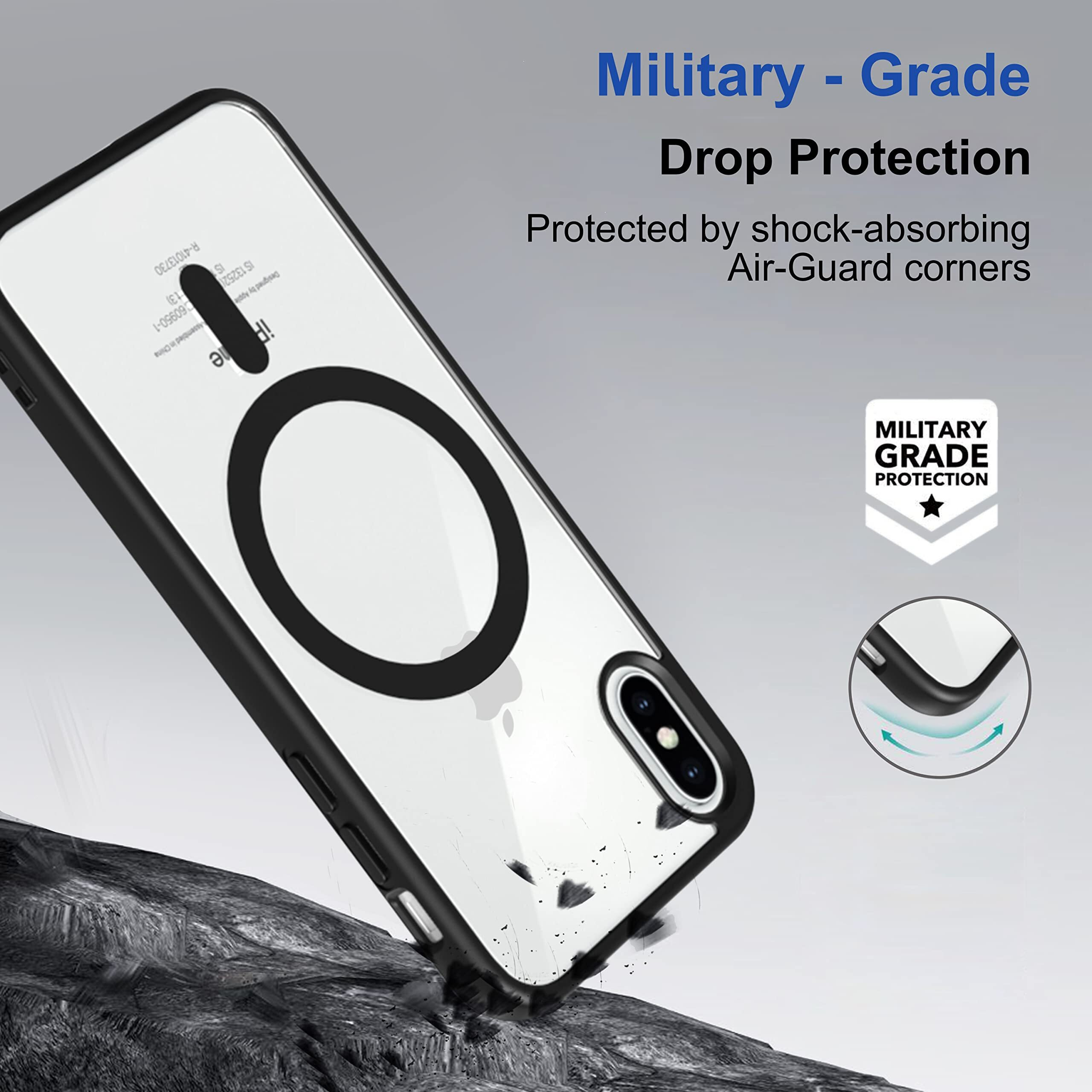 Zapcase Back Case Cover for iPhone X/iPhone Xs | Compatible for iPhone X/iPhone Xs Back Case Cover | Scratch-Resistant Back Case Cover | Black