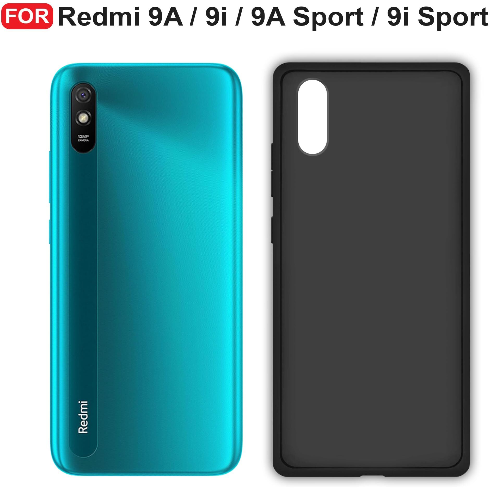CEDO Redmi 9A / 9i / 9A Sport / 9i Sport Back Cover | Camera Bump Protection & Ultra Slim | Matte Soft Silicon Shock Proof Rubberised Back Case Cover (Black)