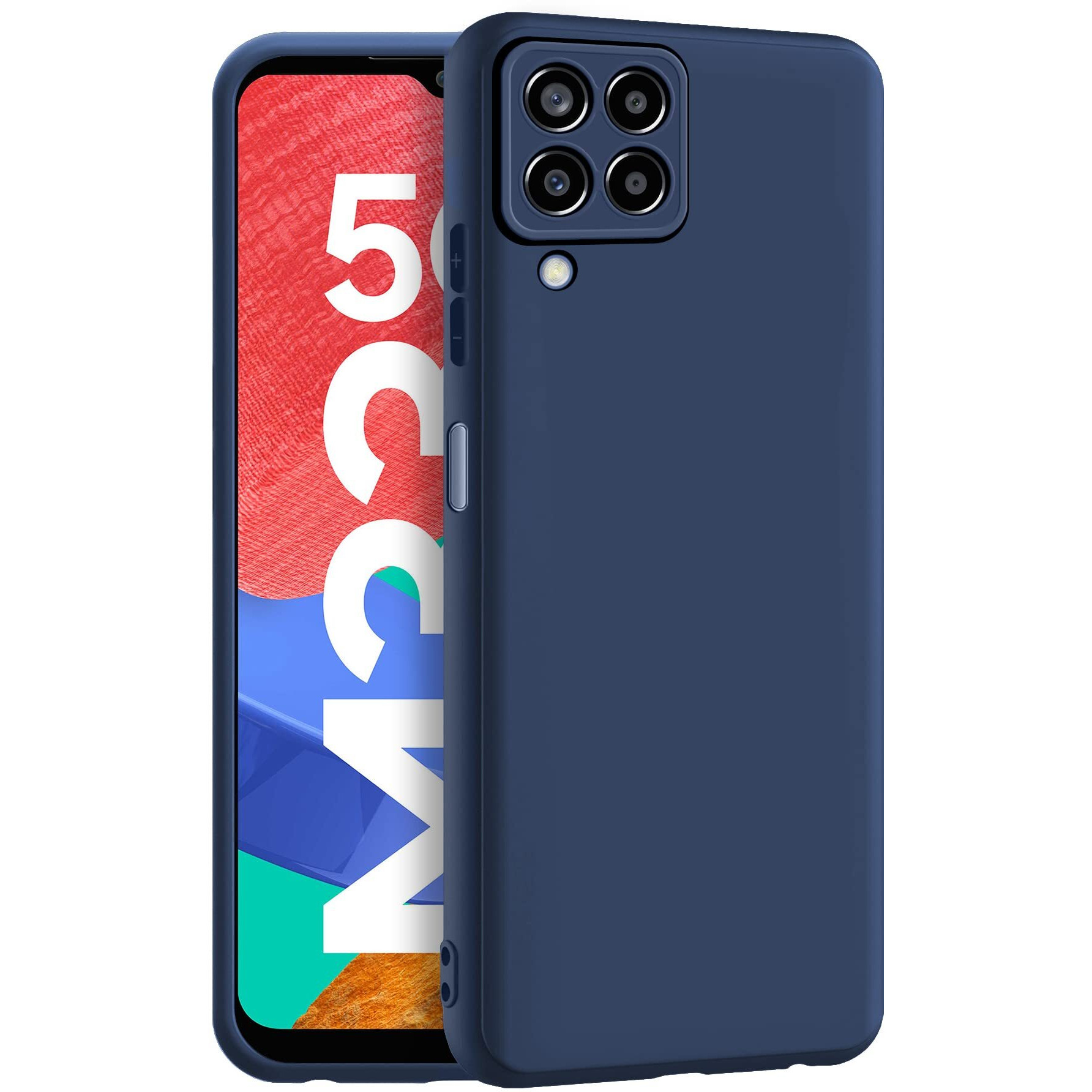 CEDO Samsung Galaxy M33 (5G) Back Cover | Camera Bump Protection & Ultra Slim | Matte Soft Silicon Shock Proof Rubberised Back Case Cover (Blue)