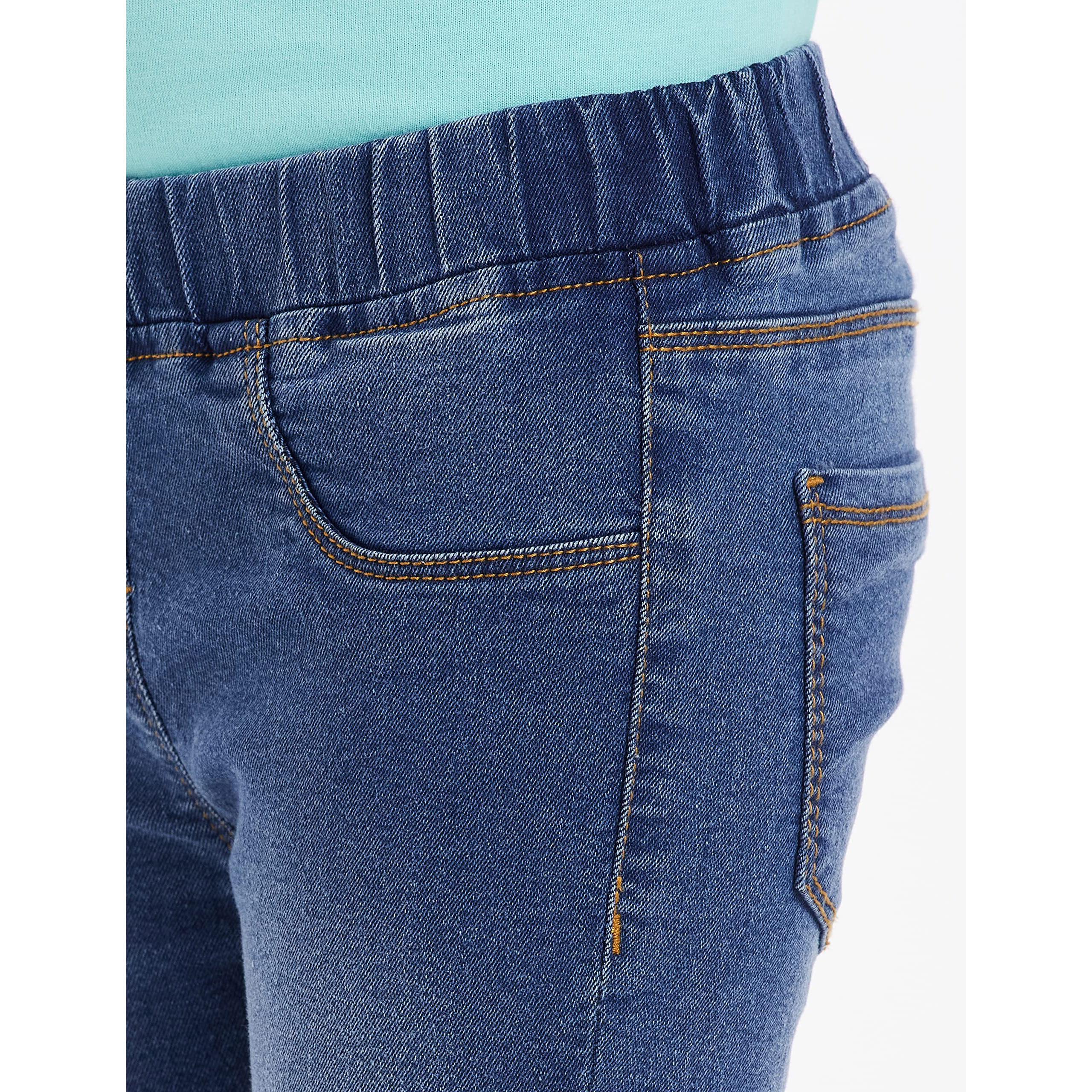 Amazon Brand - Jam & Honey Girls Elasticated Slim Fit Denim Jeans (Jegging) Med Blue