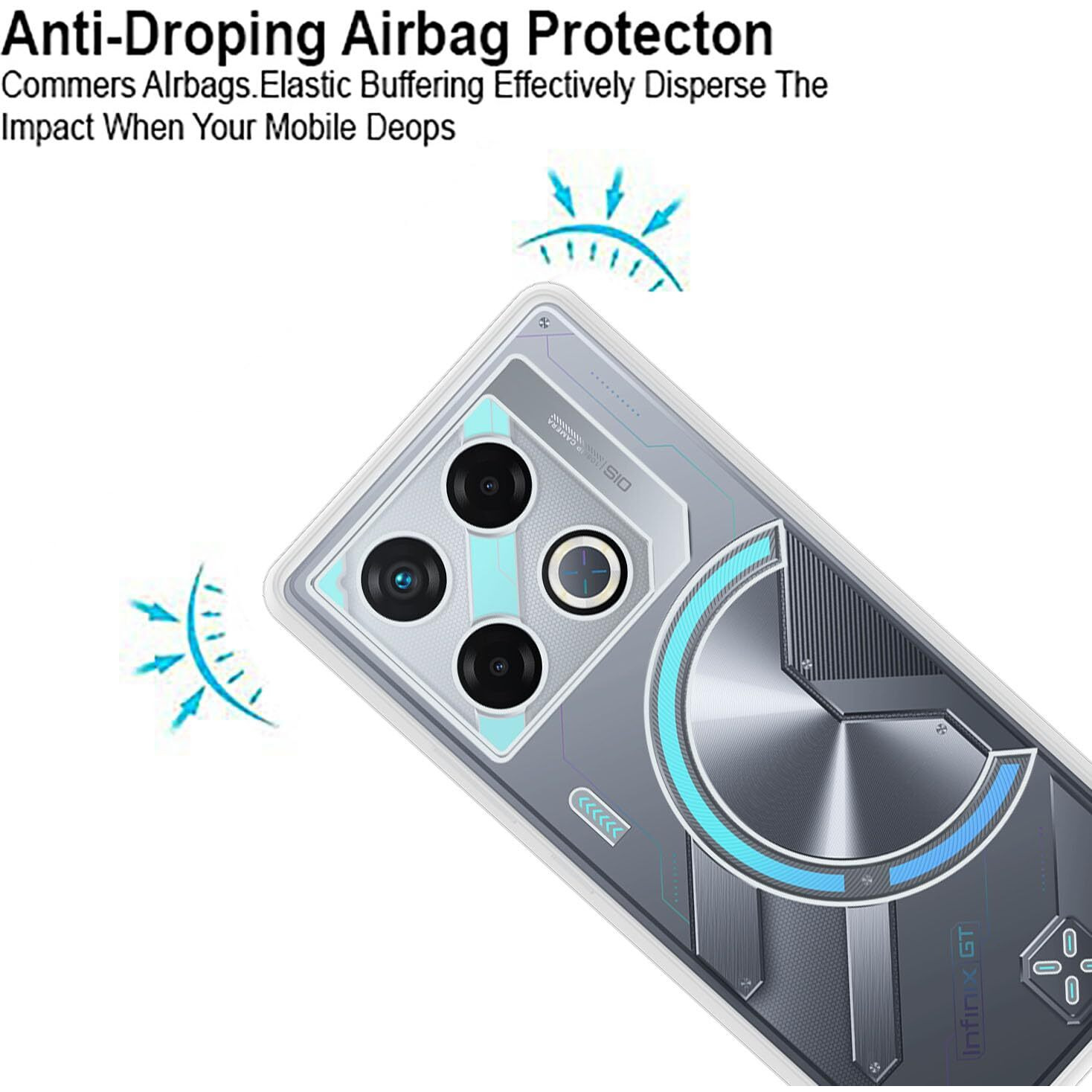 VIDO Transparent Back Case Cover for Infinix GT 20 Pro 5G (Soft & Flexible & Camera Protection Back Case)