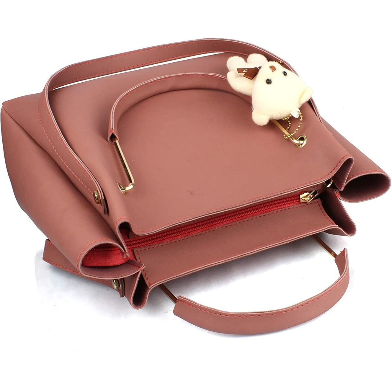 Mammon women's pink handbag combo (set of 4)