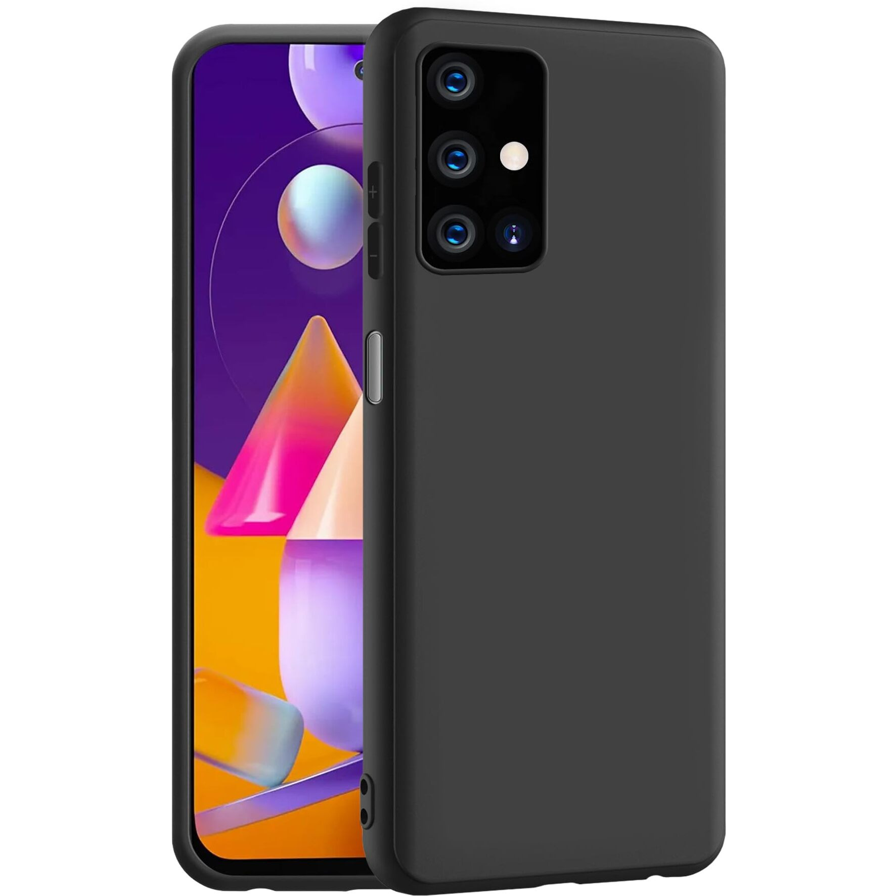 CEDO Samsung Galaxy M31s Back Cover | Camera Bump Protection & Ultra Slim | Matte Soft Silicon Shock Proof Rubberised Back Case Cover (Black)