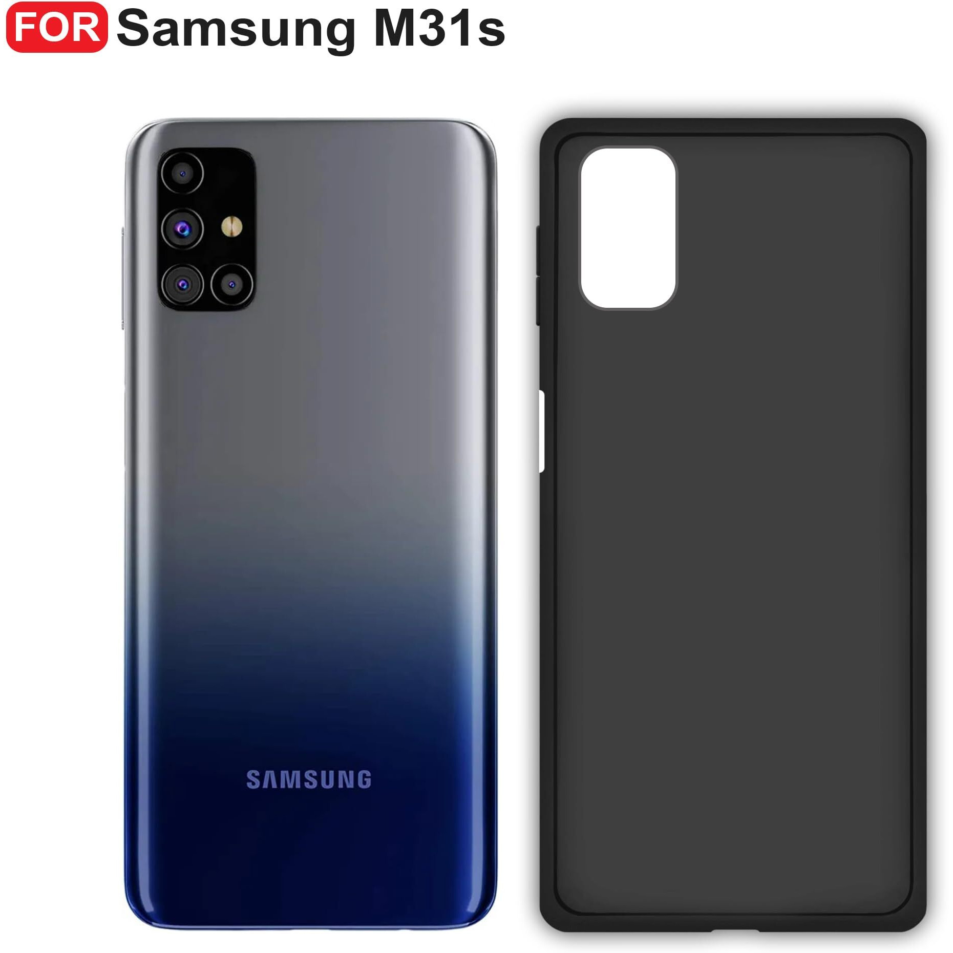 CEDO Samsung Galaxy M31s Back Cover | Camera Bump Protection & Ultra Slim | Matte Soft Silicon Shock Proof Rubberised Back Case Cover (Black)