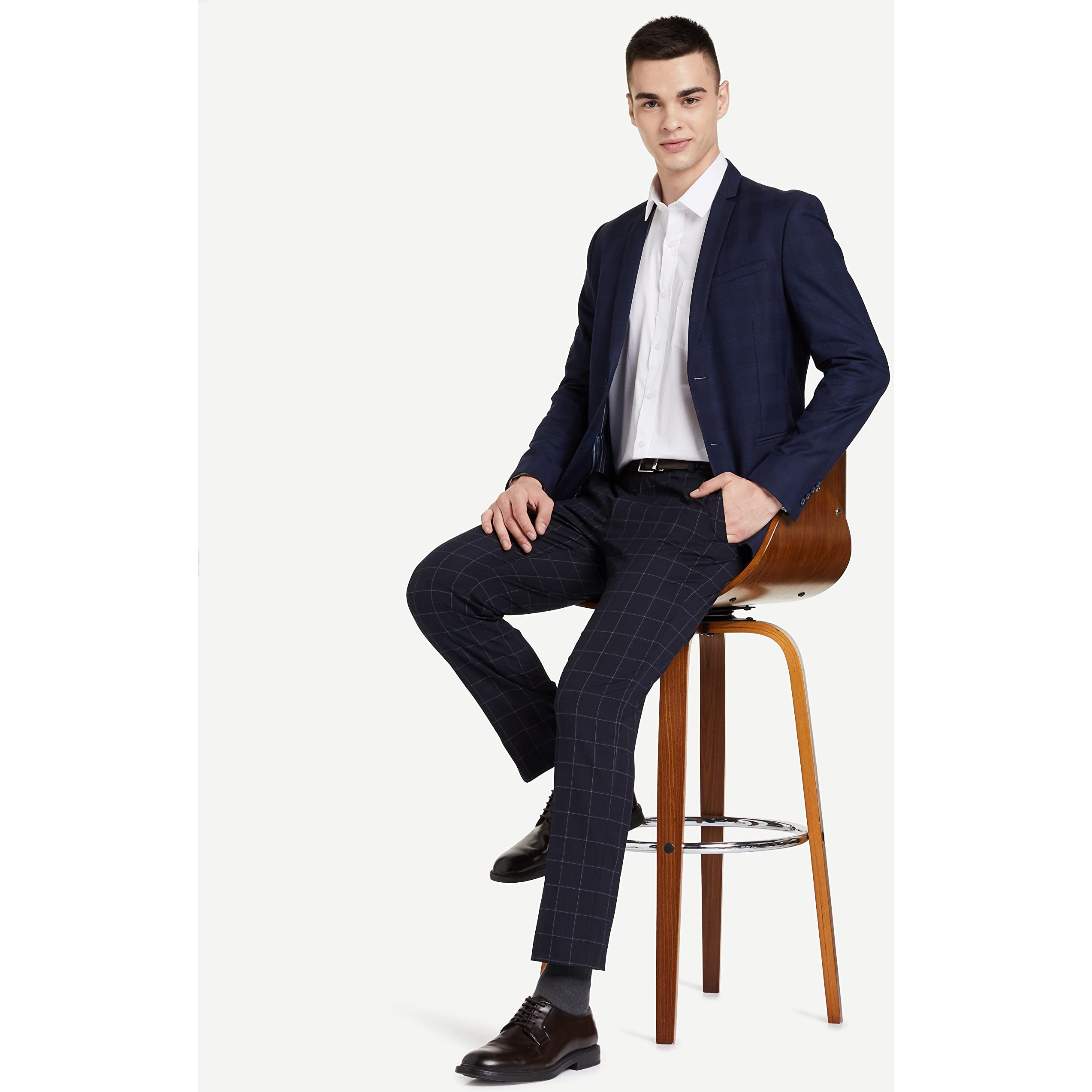 Amazon Brand - Symbol Men's Solid Cotton Formal Shirt | Plain | Full Sleeve - Regular Fit (Available in Plus Size) (white_46)