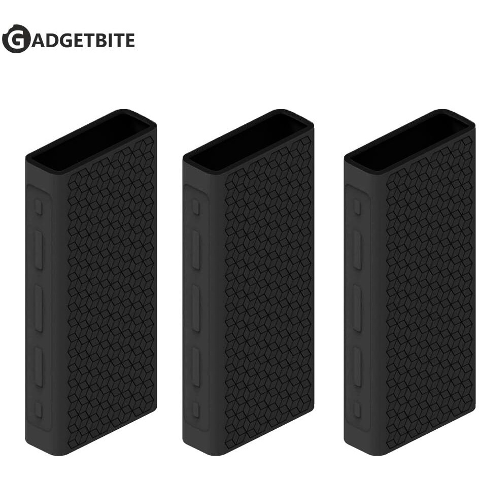 GadgetBite Silicon Soft Cover Case for Mi Power Bank 3i 20000 mAh Battery [Power Bank NOT Included]-Black