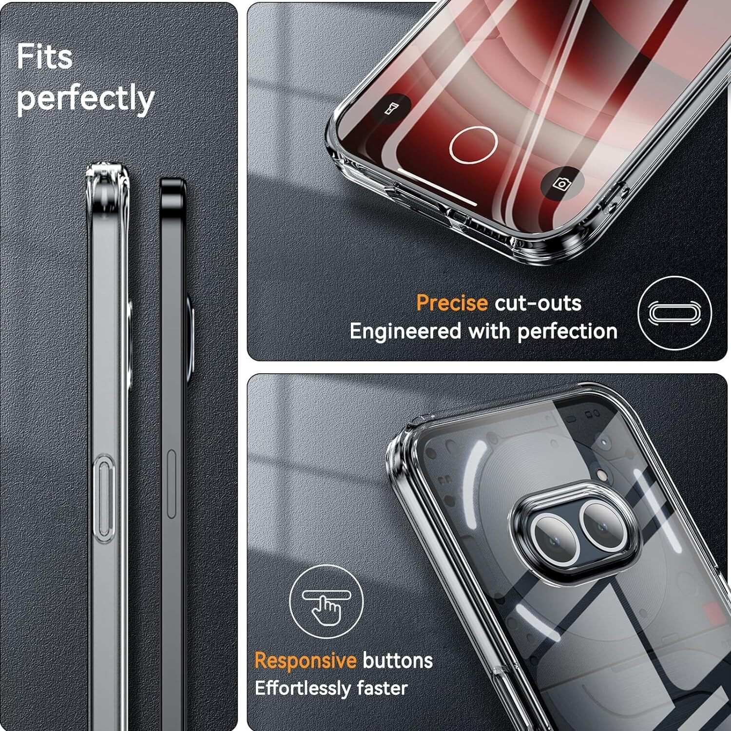 SPAZY CASE Nothing Phone 2a / 2a Plus 5G Back Cover | Protective Soft Transparent Shockproof Hybrid Protection Back Case Cover for Nothing Phone 2A / 2A Plus 5G
