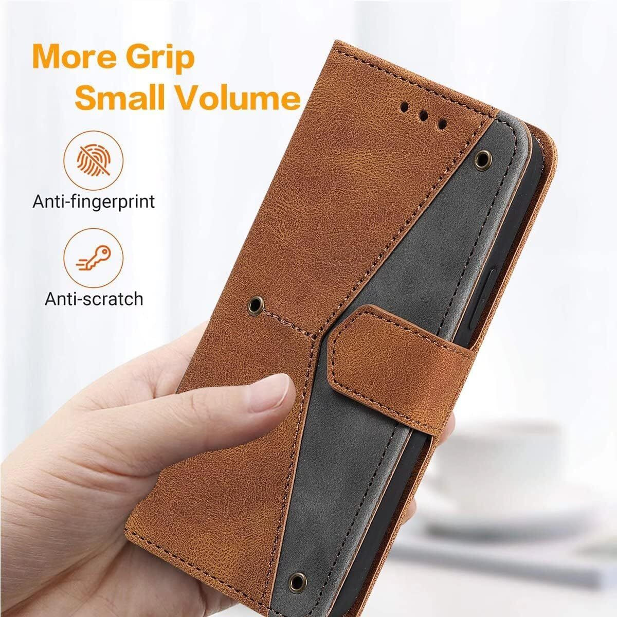 GoldKart Flip Back Cover Case for Samsung Galaxy M05 / A05 / F05 | Dual-Color Leather Finish | Inbuilt Stand & Pockets | Flip Cover for Samsung Galaxy M05 / A05 / F05 (Faux Leather, Brown)