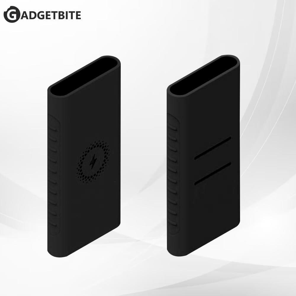 GadgetBite Silicone case for Xiaomi, 10000mAh Power Bank, for Xiaomi mi[Power Bank NOT Included]-Black