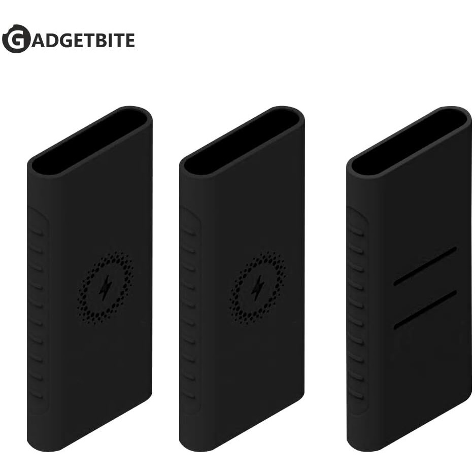 GadgetBite Silicone case for Xiaomi, 10000mAh Power Bank, for Xiaomi mi[Power Bank NOT Included]-Black