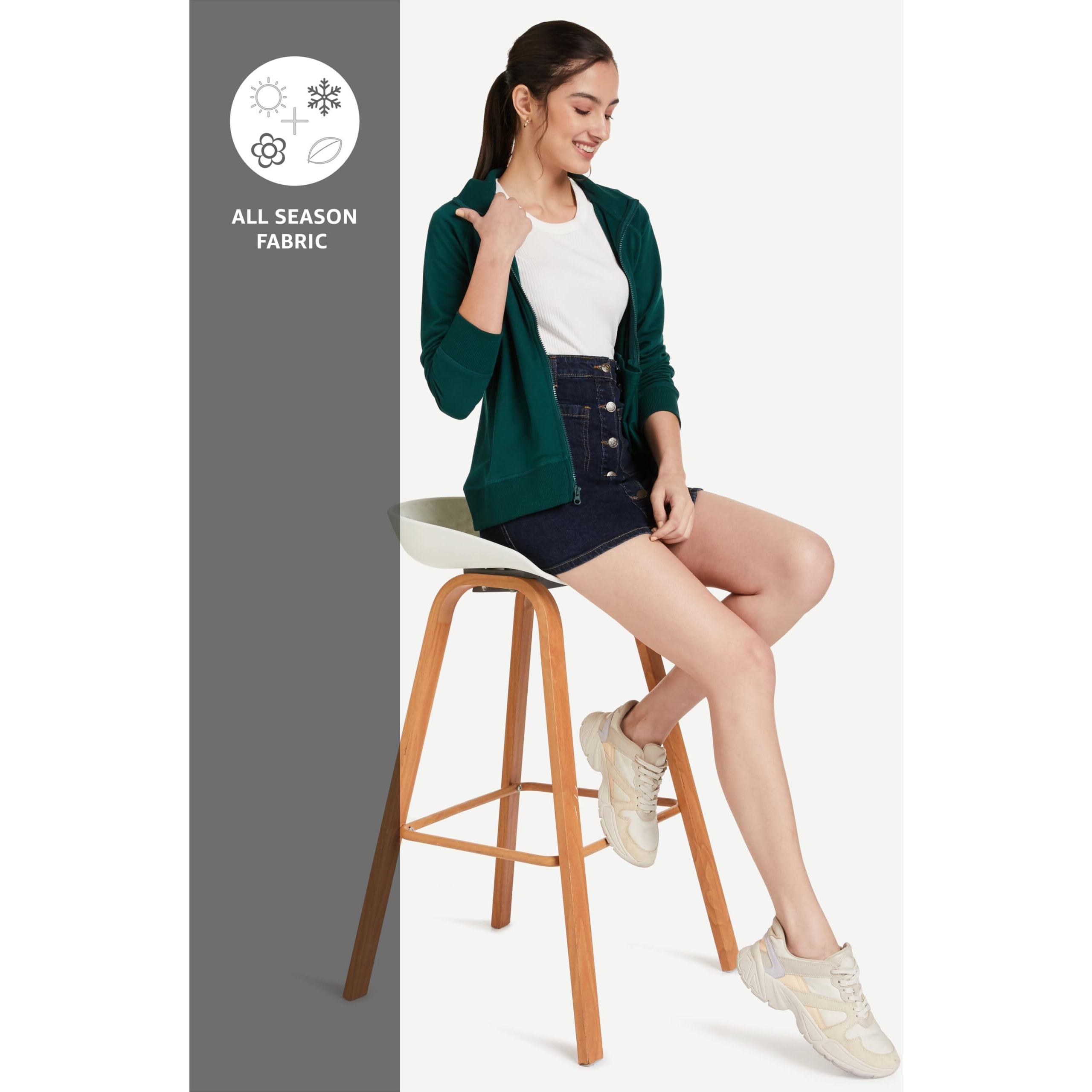 Amazon Brand - Symbol Women's Regular Cotton Blend Crew Neck Sweatshirt (AW18WNSSW04_Forest Green_S)