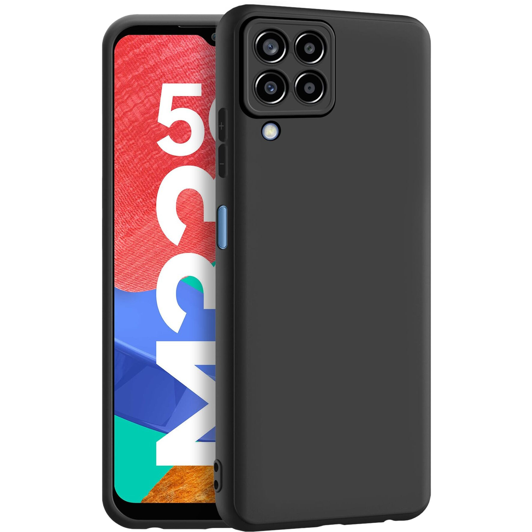 CEDO Samsung Galaxy M33 (5G) Back Cover | Camera Bump Protection & Ultra Slim | Matte Soft Silicon Shock Proof Rubberised Back Case Cover (Black)
