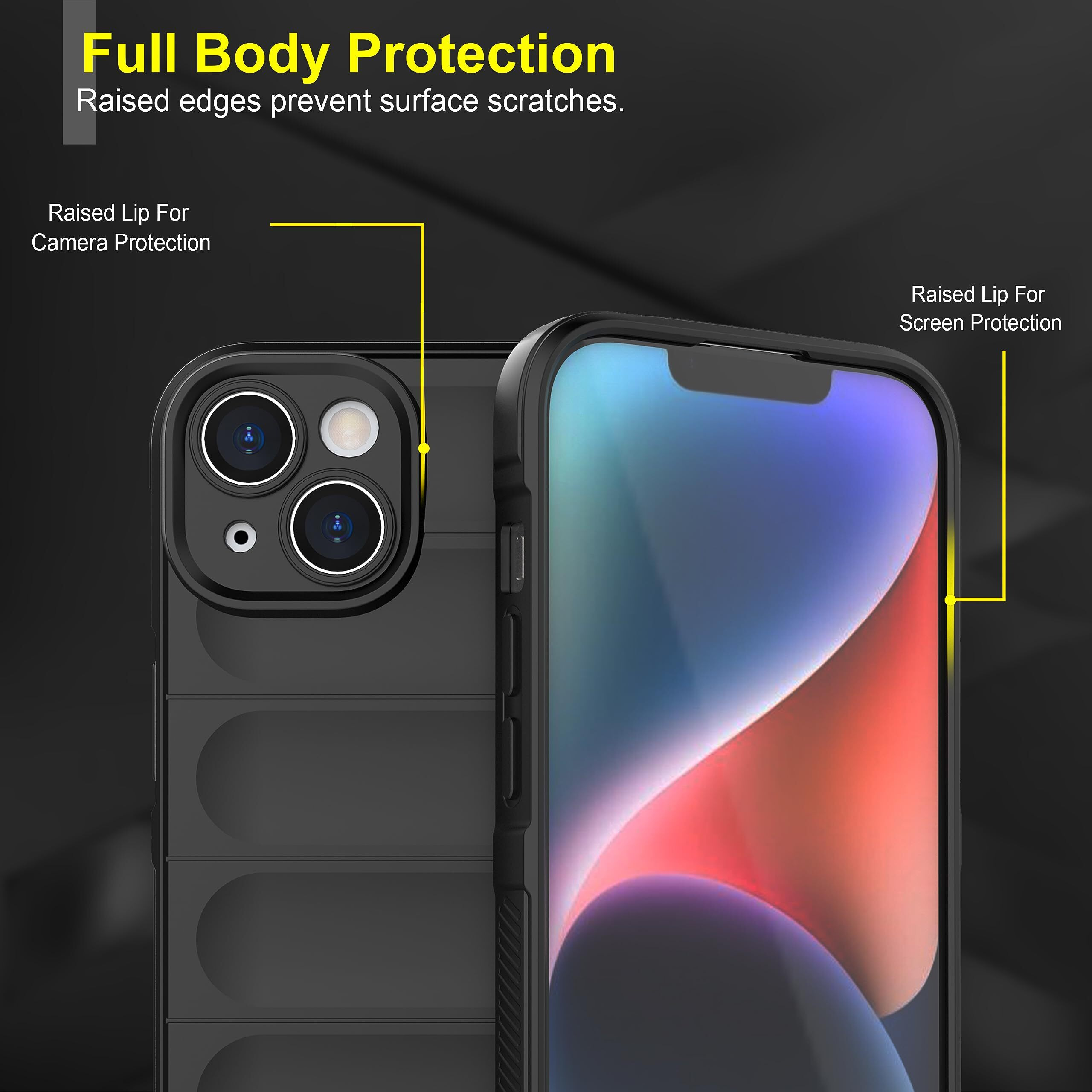 Zapcase Back Case Cover for iPhone 15 | Compatible for iPhone 15 Back Case Cover | Liquid Silicon Case for iPhone 15 with Camera Protection|Black