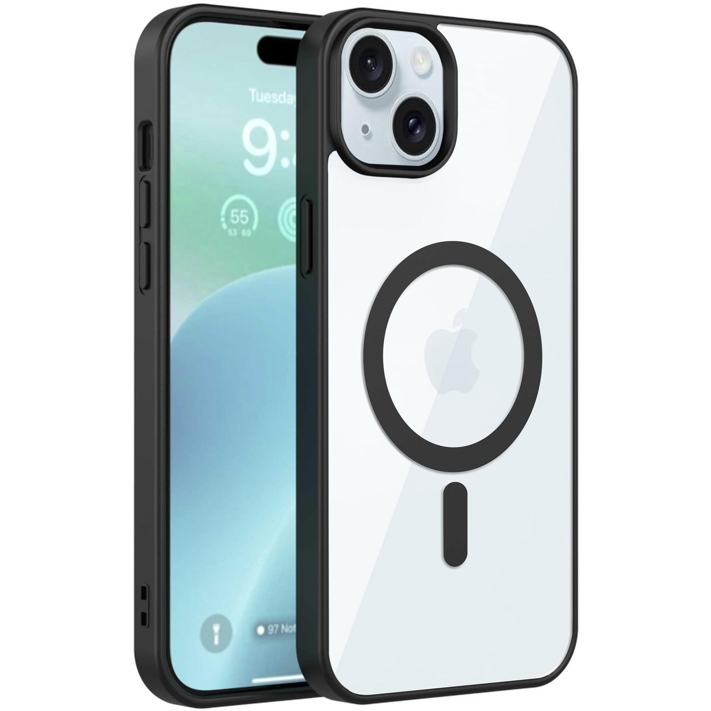 Zapcase Back Case Cover for iPhone 15 | Compatible for iPhone 15 Back Case Cover | Scratch-Resistant Back Case Cover | Black