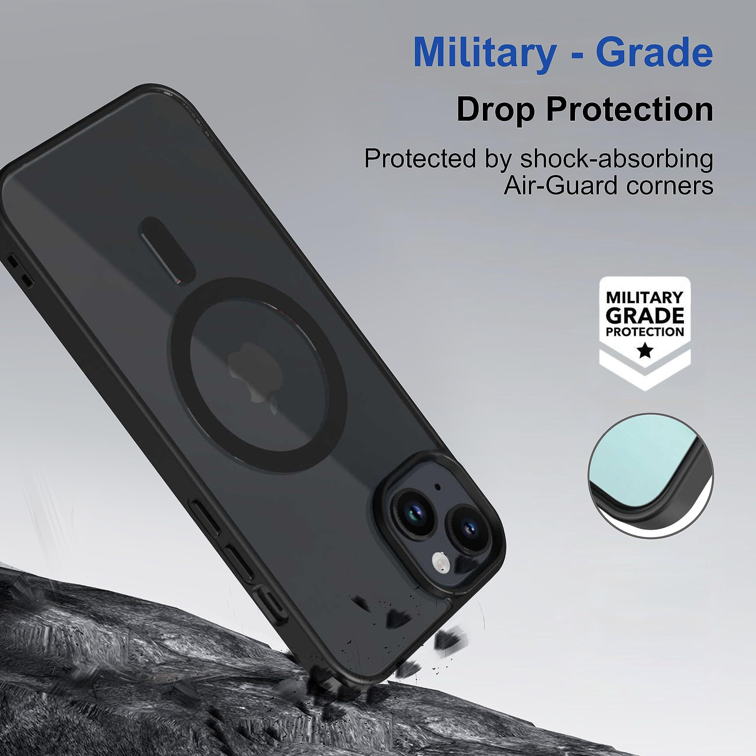Zapcase Back Case Cover for iPhone 15 | Compatible for iPhone 15 Back Case Cover | Scratch-Resistant Back Case Cover | Black