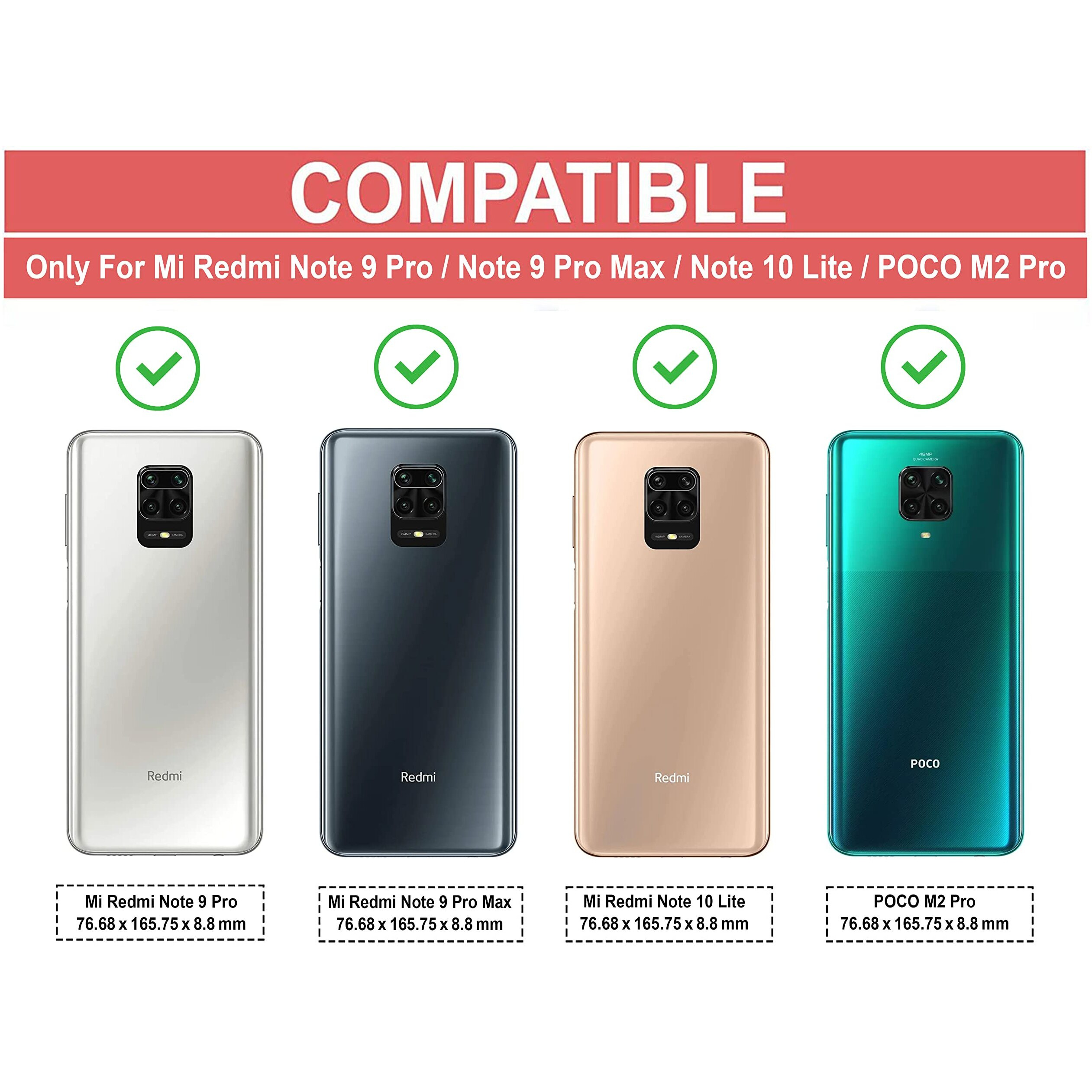 Zapcase Back Cover Case for Mi Redmi Note 9 Pro/Redmi Note 9 Pro Max/Poco M2 Pro/Redmi Note 10 Lite | 360 Degree Protection | Soft and Flexible (TPU | Matte Black)