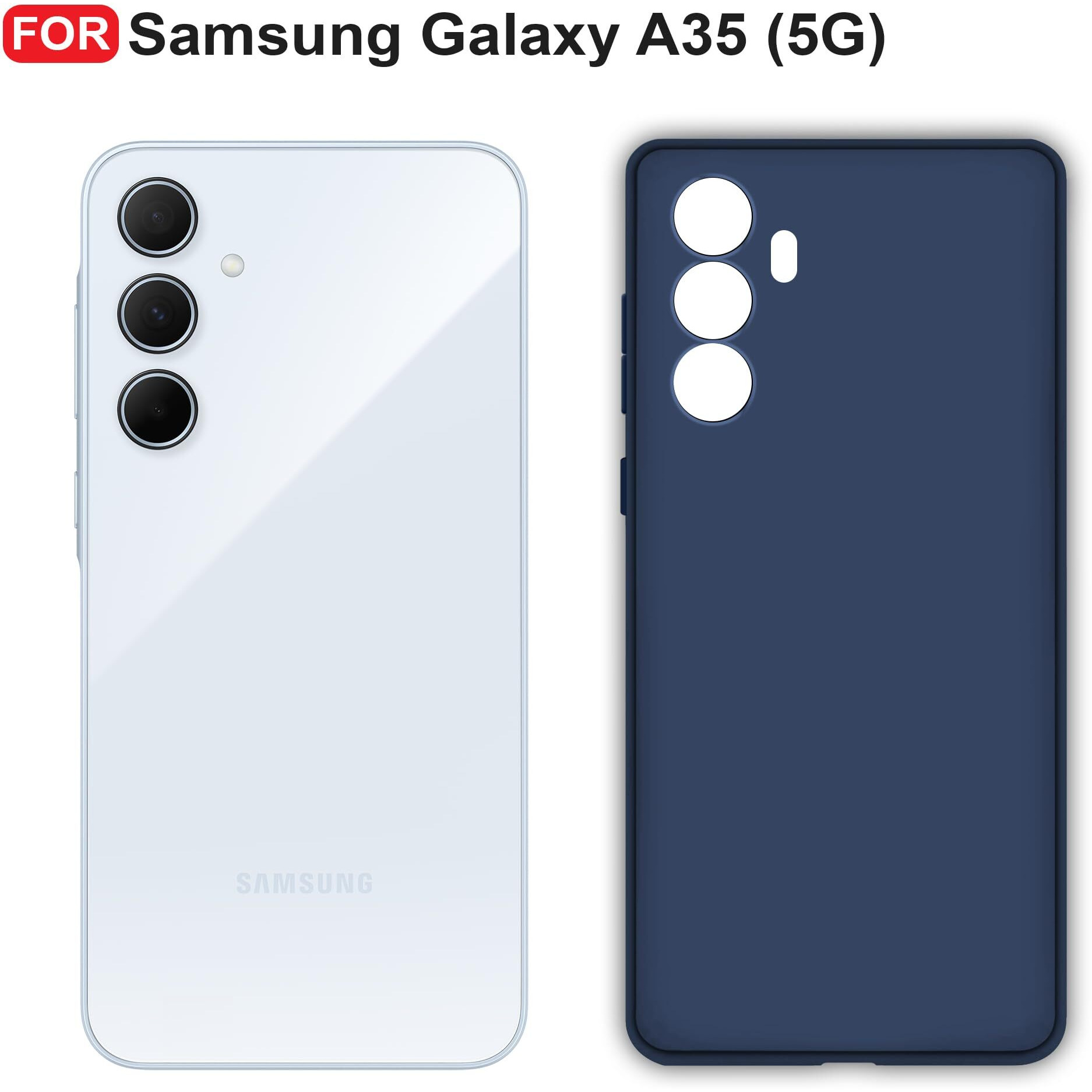CEDO Samsung Galaxy A35 (5G) Back Cover | Camera Bump Protection & Inner Velvet Fabric Lining | Ultra Slim Matte Soft Rubberised Case Cover (Blue)