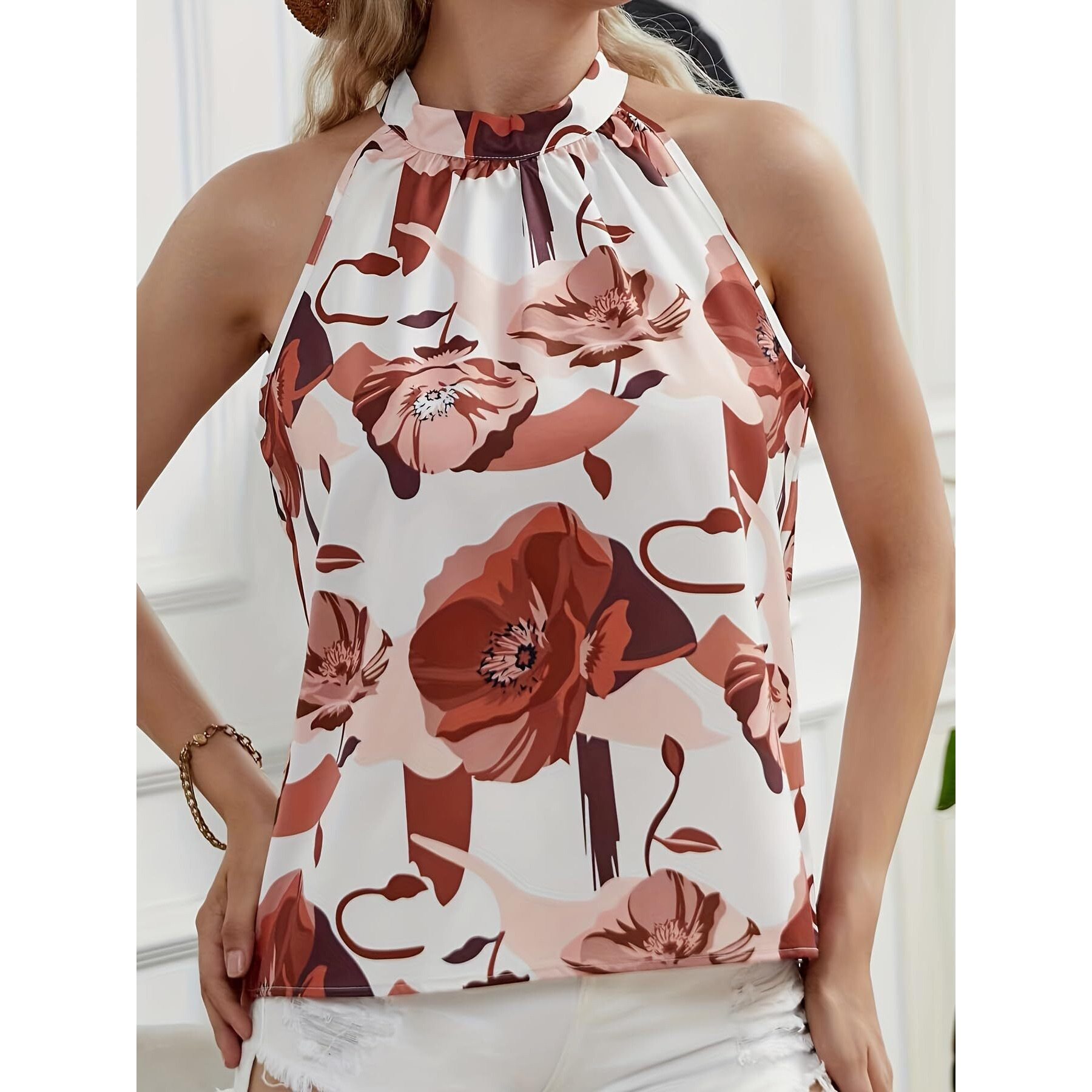 Bollyclues Women's Printed Rayon Shirt Top for Women | Western Shirt for Women Stylish Latest | Office Wear Crop Top Blouse(TO-04)