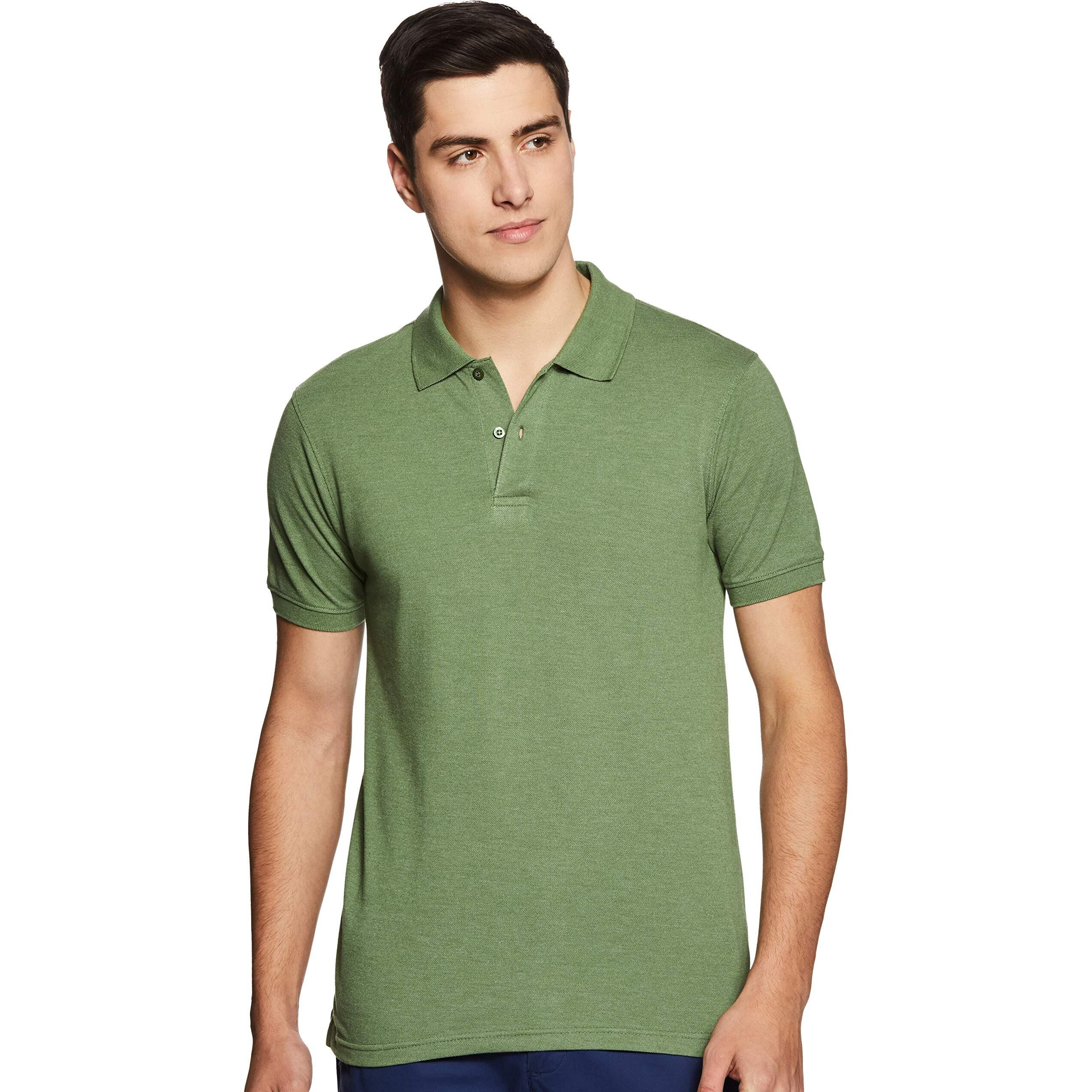 Amazon Brand - Symbol Men's Solid Cotton Rich Polo T Shirt | Collar Tshirts | Half Sleeves | Plain-Regular Fit (Forest Green_3XL) (Available in Plus Size)