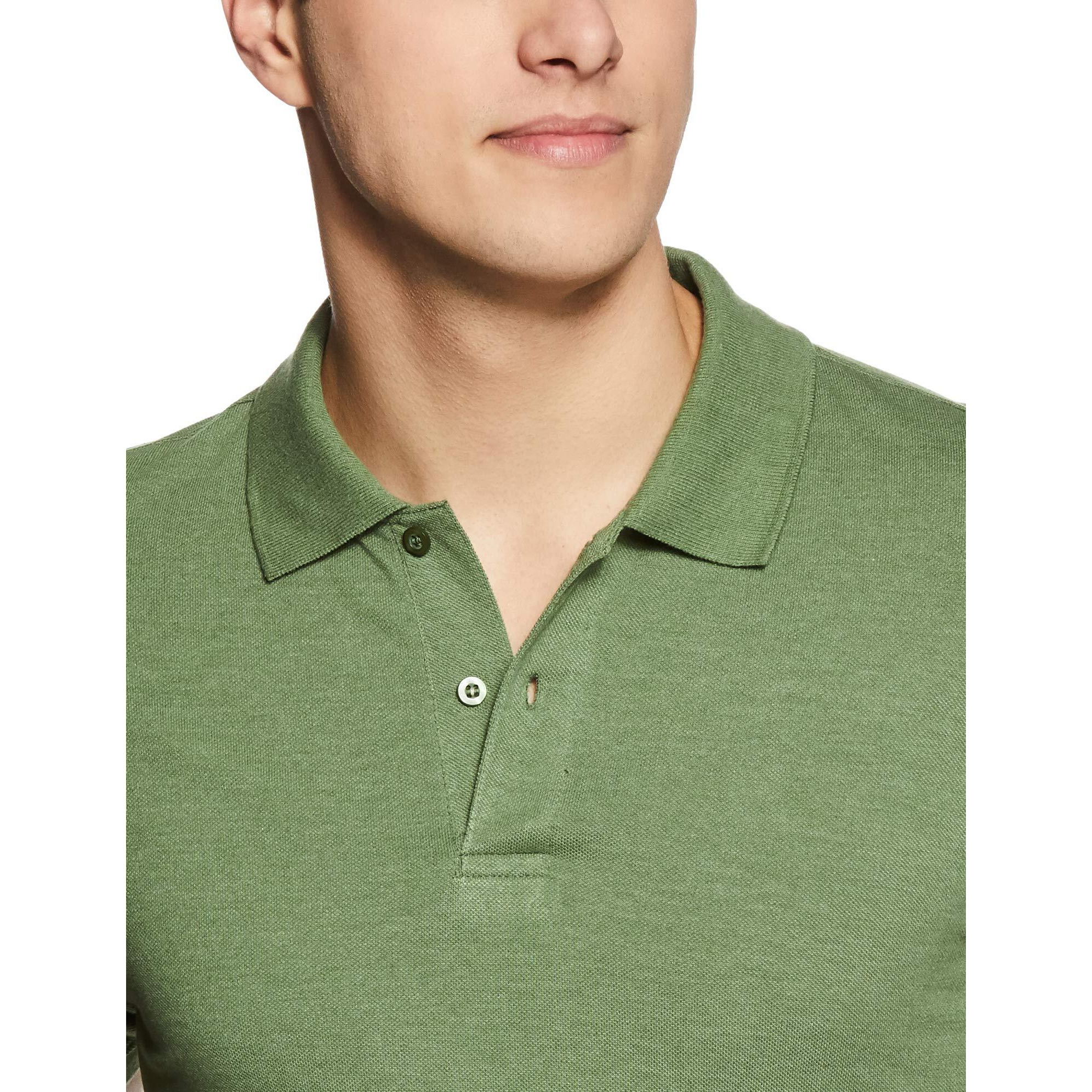 Amazon Brand - Symbol Men's Solid Cotton Rich Polo T Shirt | Collar Tshirts | Half Sleeves | Plain-Regular Fit (Forest Green_3XL) (Available in Plus Size)