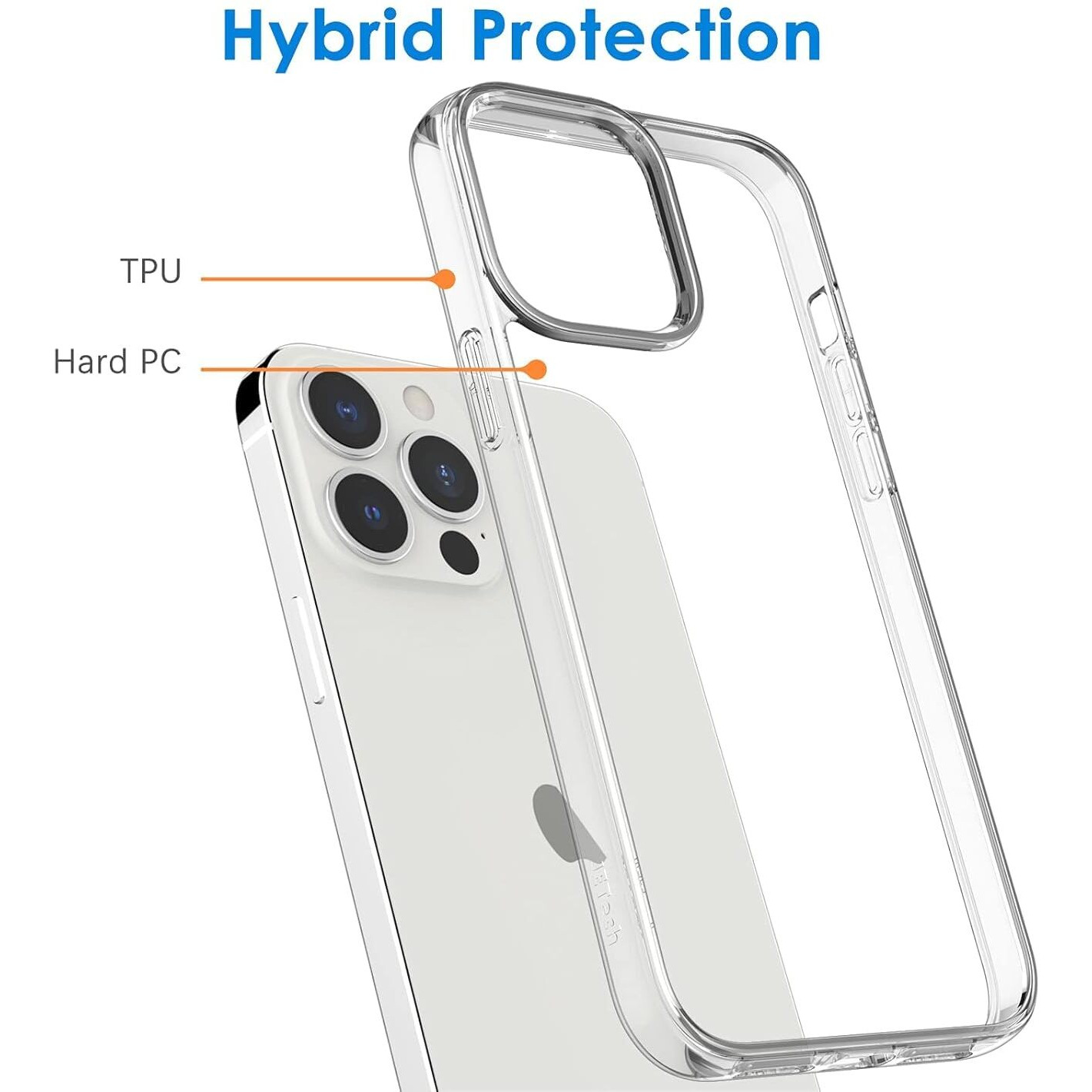 Prolet Case for iPhone 13 Pro Case Clear Transparent Shockproof Protective Phone Soft Silicone Slim Cover for iPhone 13 Pro (Transparent)