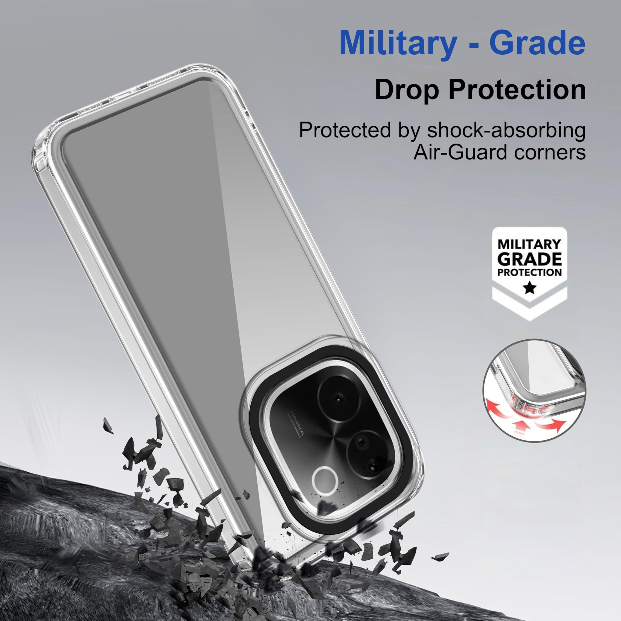 Zapcase Back Case Cover for iQOO Z9s Pro 5G | Compatible for iQOO Z9s Pro 5G Back Case Cover | Case Cover with Camera Protection | (TPU + PC | Transparent)