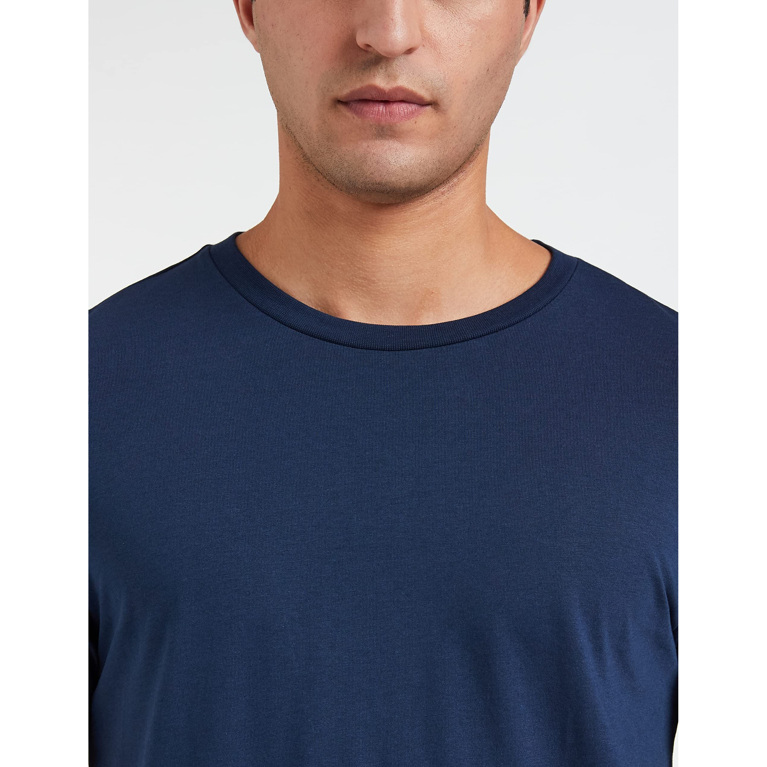 Amazon Brand - Symbol Men's Cotton T Shirt | Round Neck | Half Sleeve | Plain | Combo Pack of 2 - Regular Fit (Available in Plus Size) (Iris Navy & Dark Grey Melange_XL)