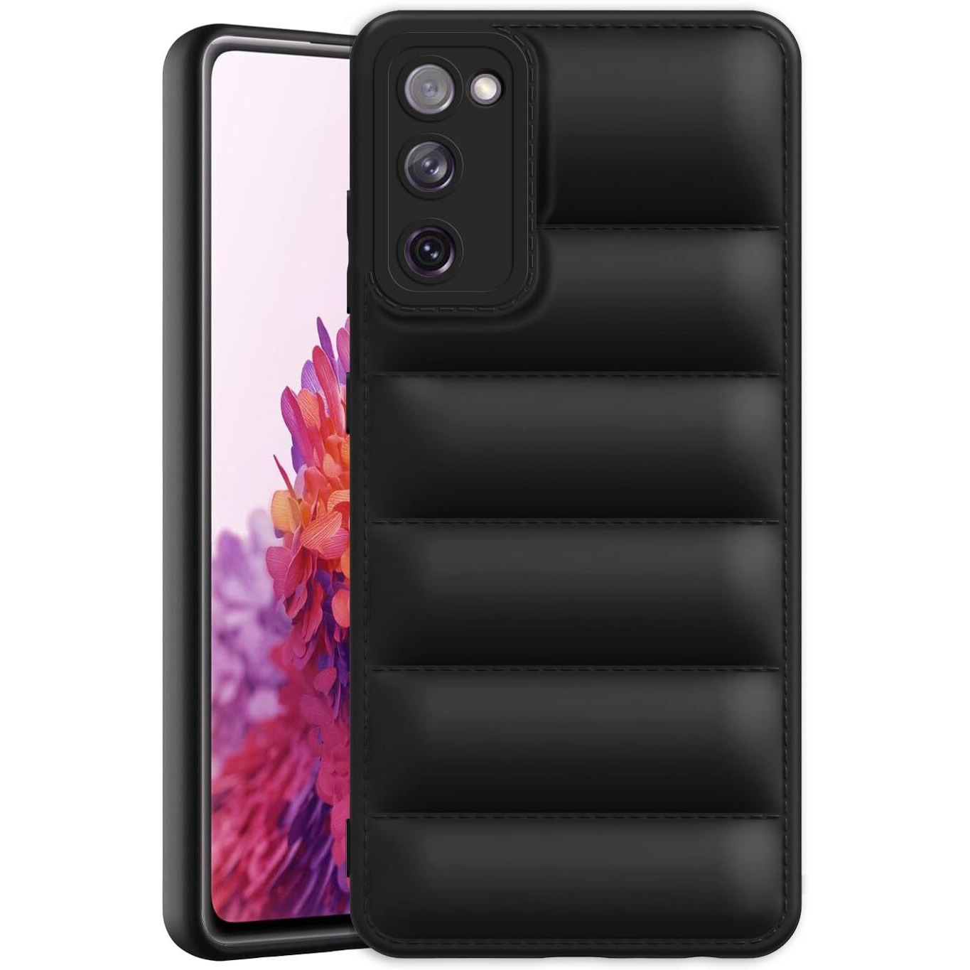 Plus Puffer Case Camera Protection Soft Back Cover for Samsung Galaxy S20 FE | S20 FE 5G - Black