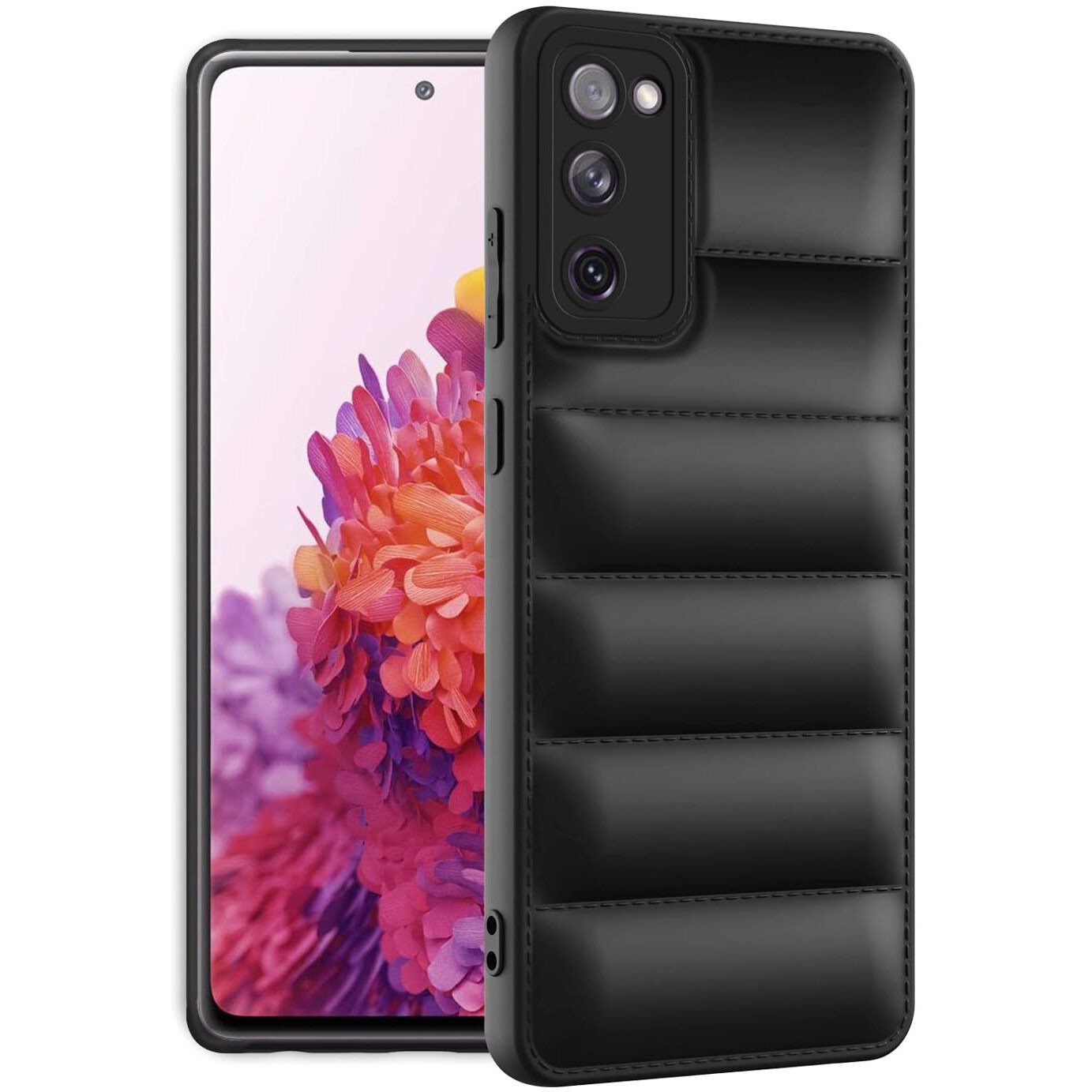 Plus Puffer Case Camera Protection Soft Back Cover for Samsung Galaxy S20 FE | S20 FE 5G - Black