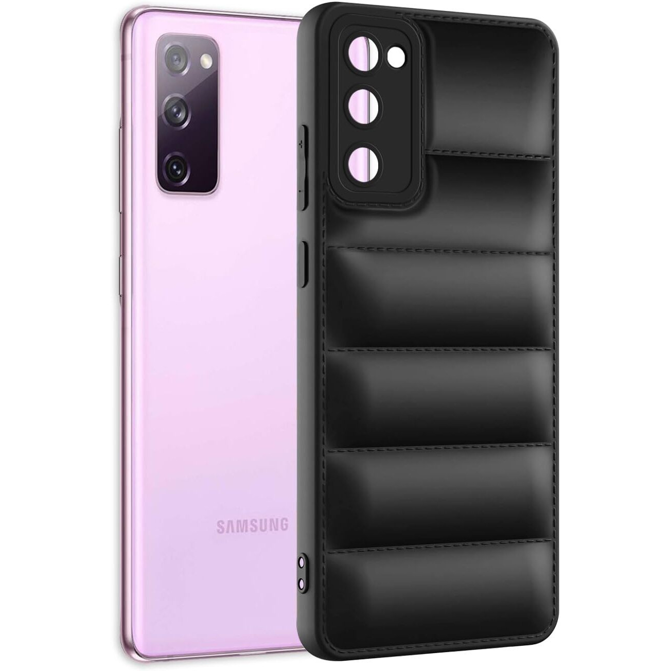 Plus Puffer Case Camera Protection Soft Back Cover for Samsung Galaxy S20 FE | S20 FE 5G - Black