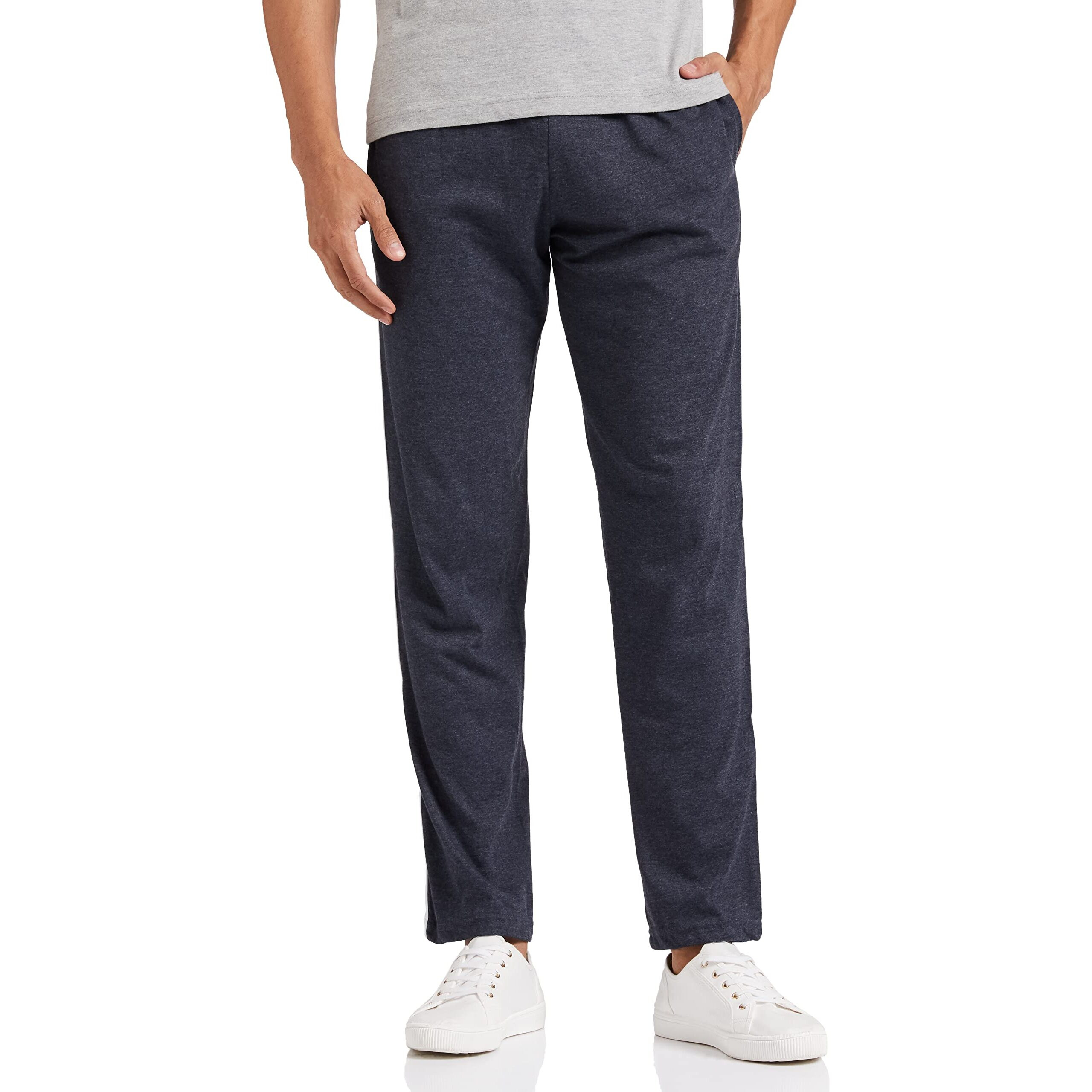 Amazon Brand - Symbol Men's Track Pant | Casual Night Wear | Sweatpants | Pajama (Sports | Gym | Yoga) - Regular Fit (Blue Melange_L)